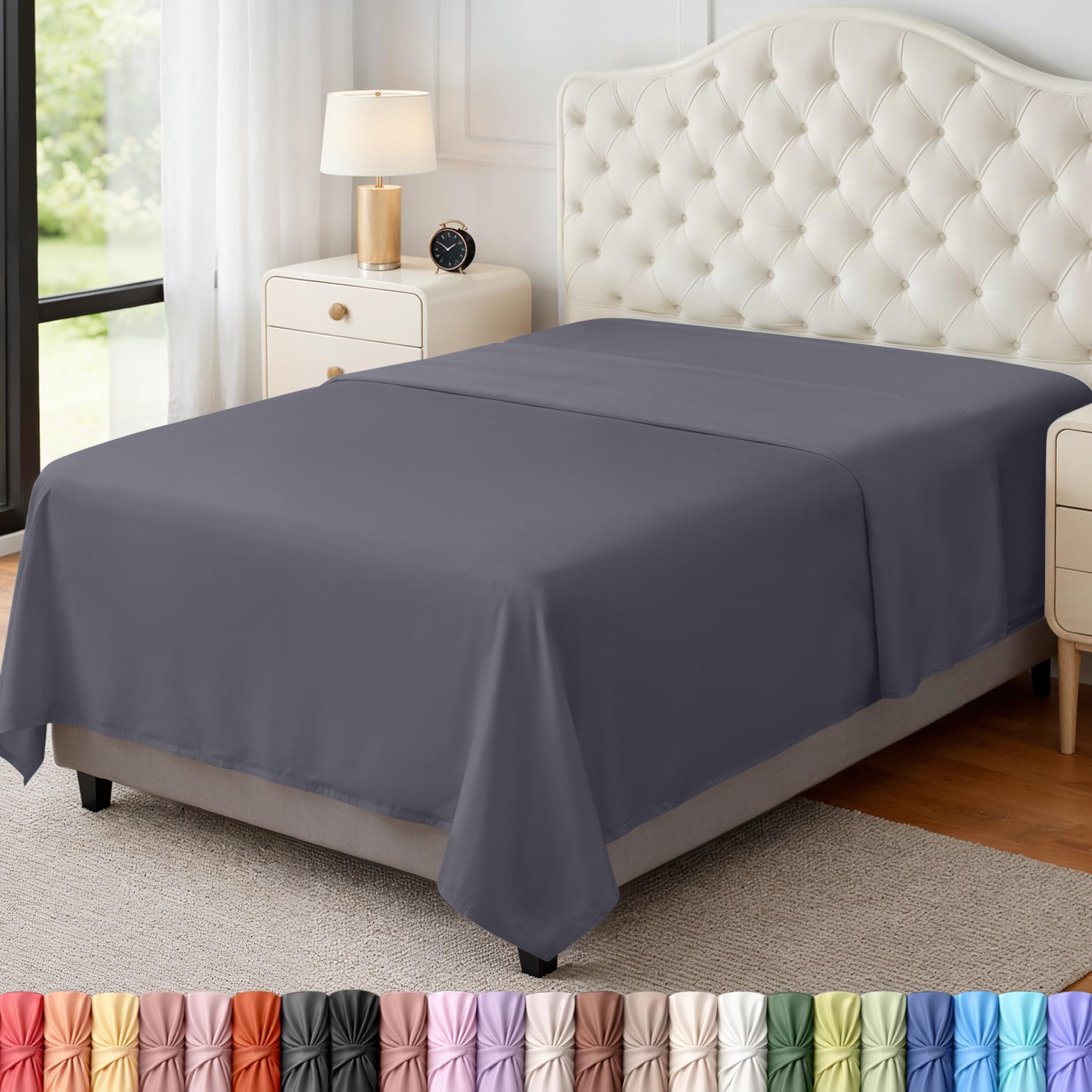 Utopia Bedding Flat Sheet - 1 Pack (Queen, Coral) - Soft Brushed Microfiber Fabric - Shrinkage & Fade Resistant Top Sheet - Easy Care Bed Sheet