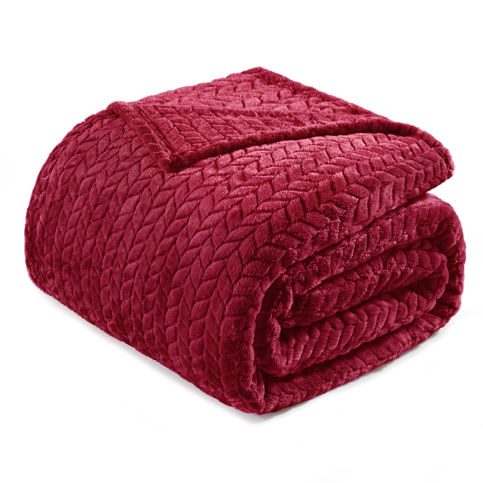Exclusivo Mezcla Fleece Throw Blanket for Couch Sofa Bedroom, Soft Fuzzy Plush Warm Lightweight Jacquard Flannel Throws for Women, 50x70 Inches, Pink