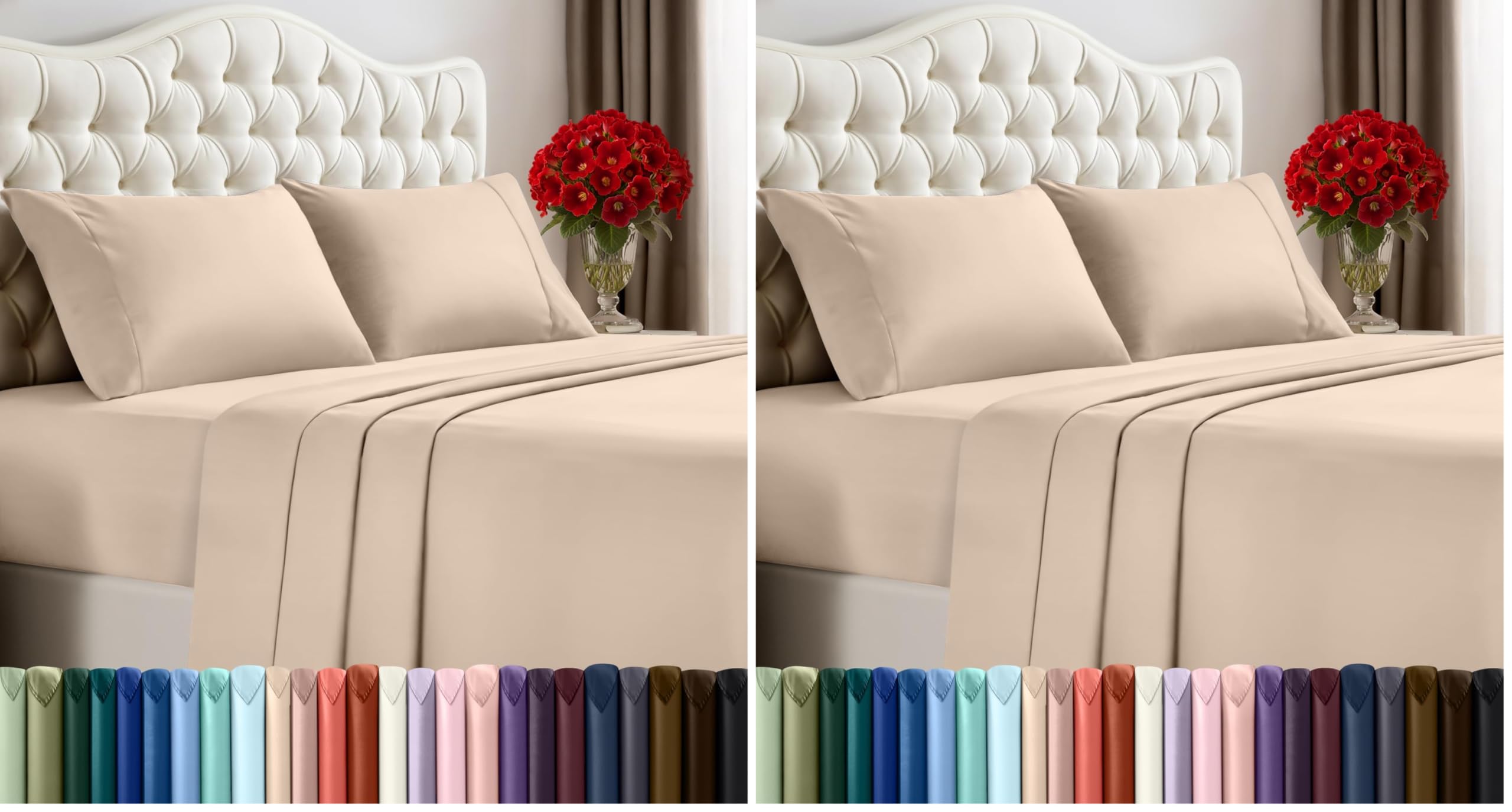 Utopia Bedding Queen Size Sheet Set – 4 Piece Bed Sheets, Soft and Breathable Microfiber, Includes 1 Fitted Sheet, 1 Flat Sheet and 2 Pillowcases – Oeko Tex (Coral)