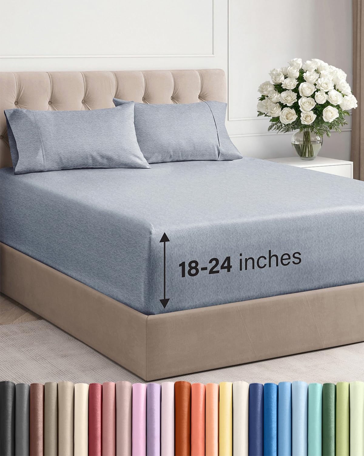 Extra Deep Queen Sheet Set - 6 Piece Breathable and Cooling Sheets - Hotel Luxury Bedding for Women, Men, Kids & Teens - Easy & Secure Fit - Soft, Wrinkle Free and Comfy - Extra Deep Pockets - Coral