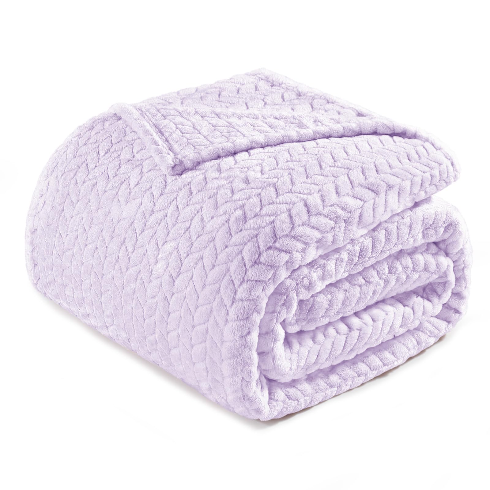 Exclusivo Mezcla Fleece Throw Blanket for Couch Sofa Bedroom, Soft Fuzzy Plush Warm Lightweight Jacquard Flannel Throws for Women, 50x70 Inches, Pink