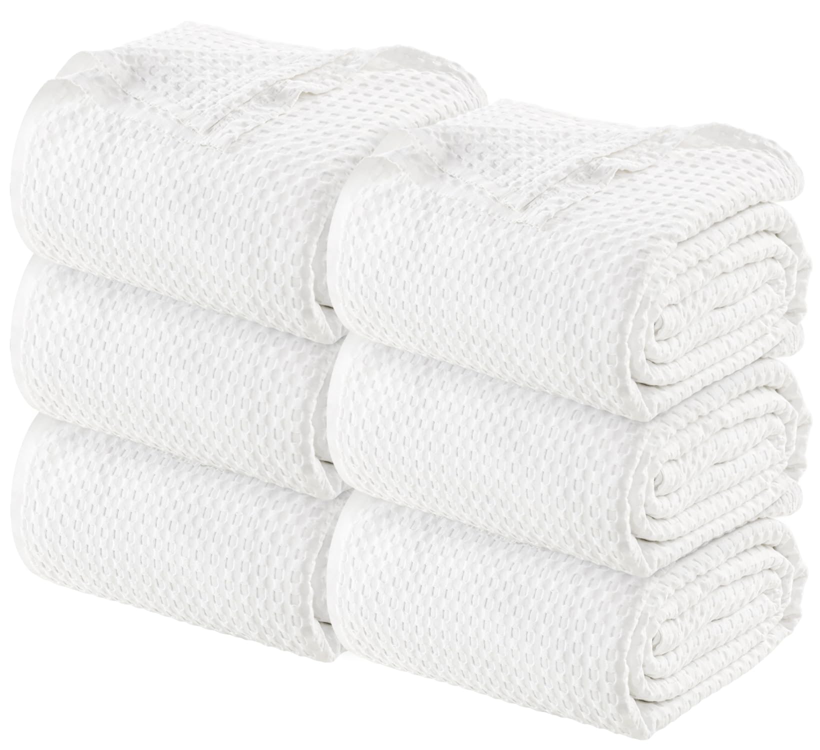 Utopia Bedding 100% Cotton Waffle Weave Blanket Queen Size for Bed - Lightweight, Breathable Summer Blankets Soft and Cozy, Gifts for Women Home Room Decor (White, 90x90 Inch)