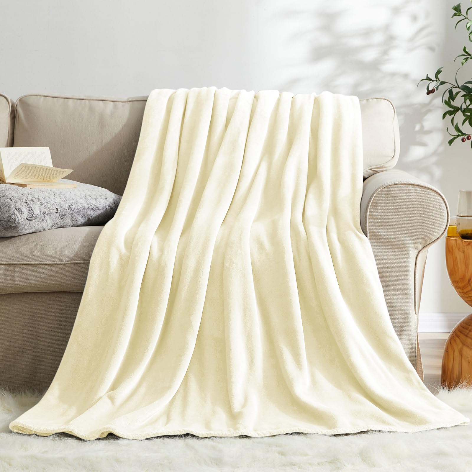 KMUSET Fleece Blanket Twin Size Coral Lightweight Super Soft Cozy Luxury Bed Blanket Microfiber
