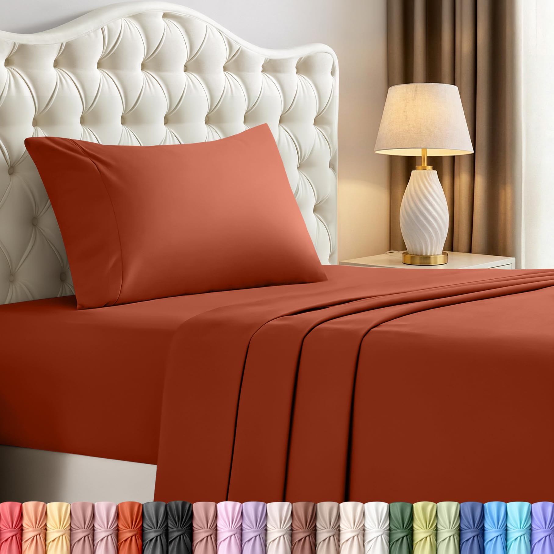 Utopia Bedding Queen Size Sheet Set – 4 Piece Bed Sheets, Soft and Breathable Microfiber, Includes 1 Fitted Sheet, 1 Flat Sheet and 2 Pillowcases – Oeko Tex (Coral)