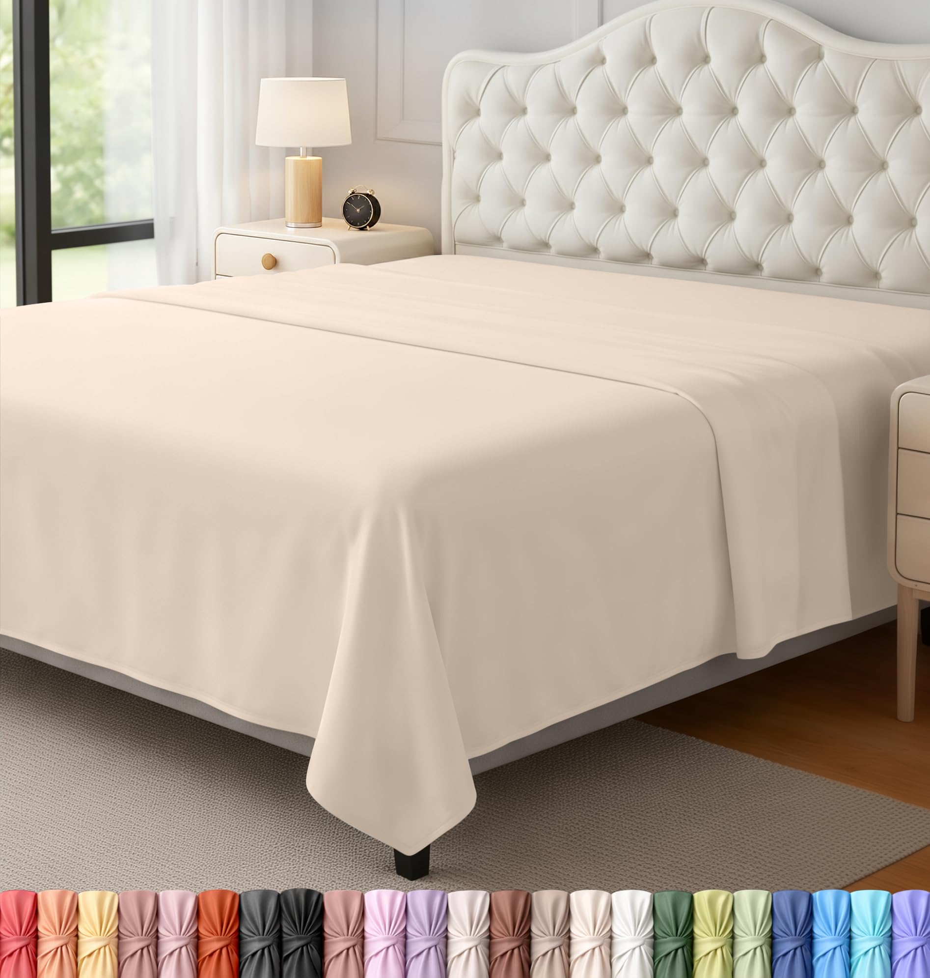 Utopia Bedding Flat Sheet - 1 Pack (Queen, Coral) - Soft Brushed Microfiber Fabric - Shrinkage & Fade Resistant Top Sheet - Easy Care Bed Sheet