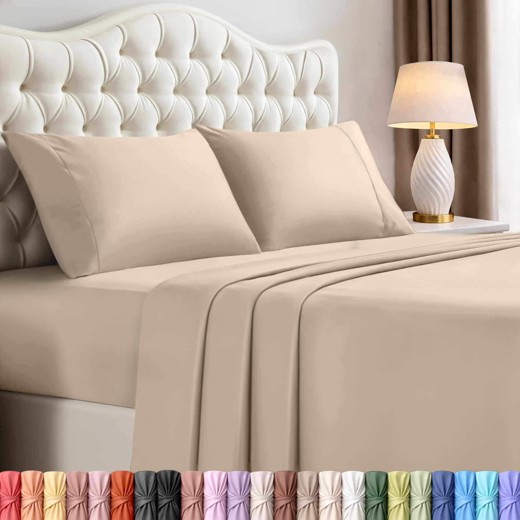 Utopia Bedding Queen Size Sheet Set – 4 Piece Bed Sheets, Soft and Breathable Microfiber, Includes 1 Fitted Sheet, 1 Flat Sheet and 2 Pillowcases – Oeko Tex (Coral)
