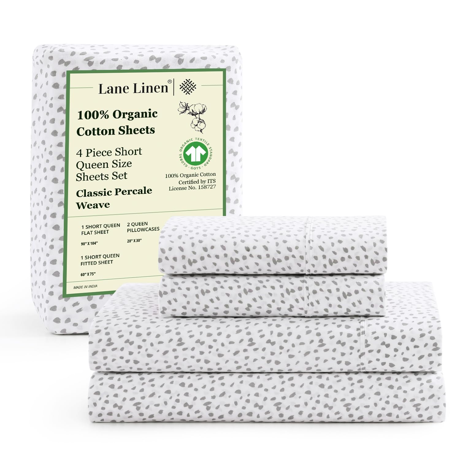 LANE LINEN Eco Friendly 100% Organic Cotton Twin Sheet Set, Hotel Quality Premium Bedding Sheets & Pillowcases Set Twin Size, Soft & Comfy Percale Sheets, Machine Wash Bed Sheets- Sepia Rose