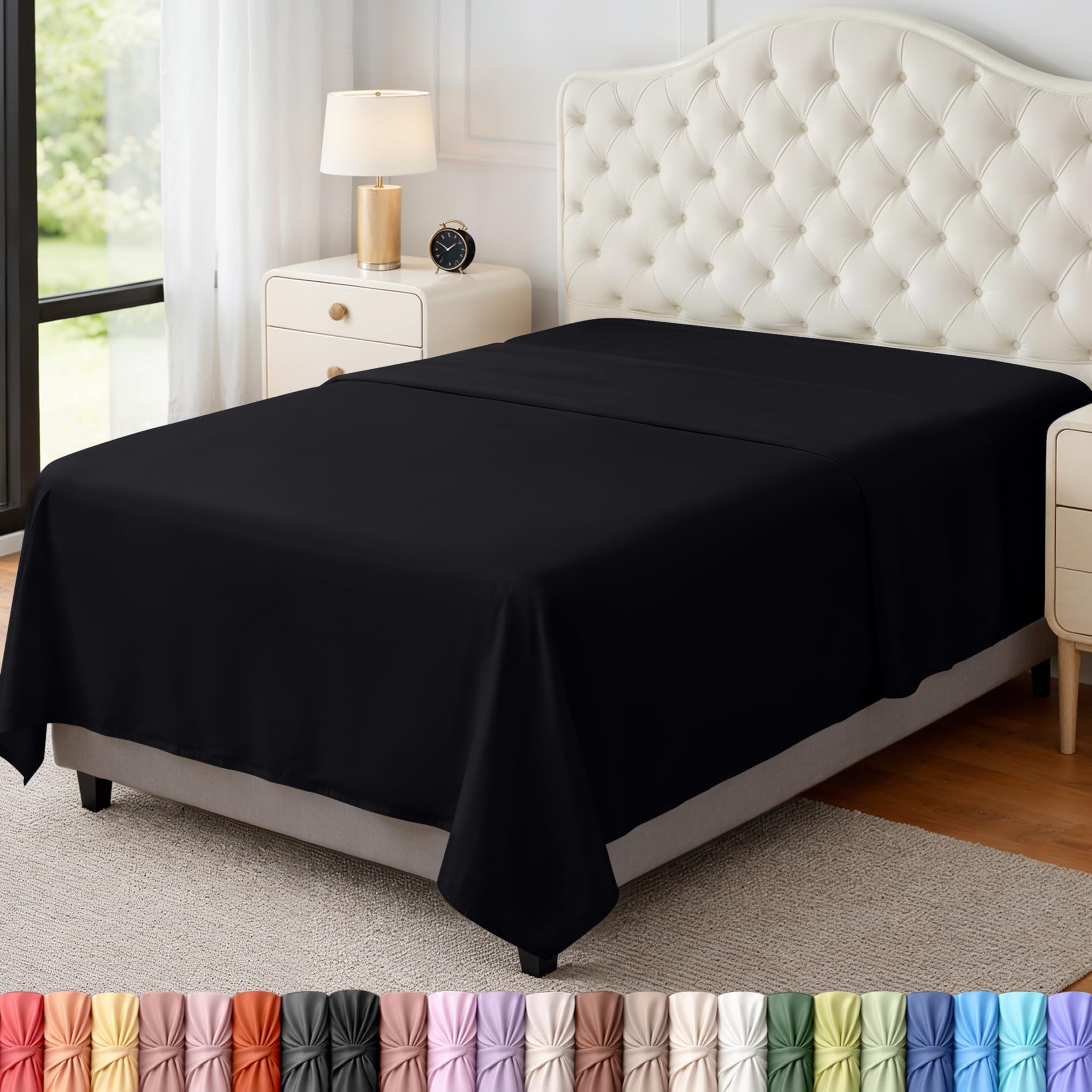 Utopia Bedding Flat Sheet - 1 Pack (Queen, Coral) - Soft Brushed Microfiber Fabric - Shrinkage & Fade Resistant Top Sheet - Easy Care Bed Sheet