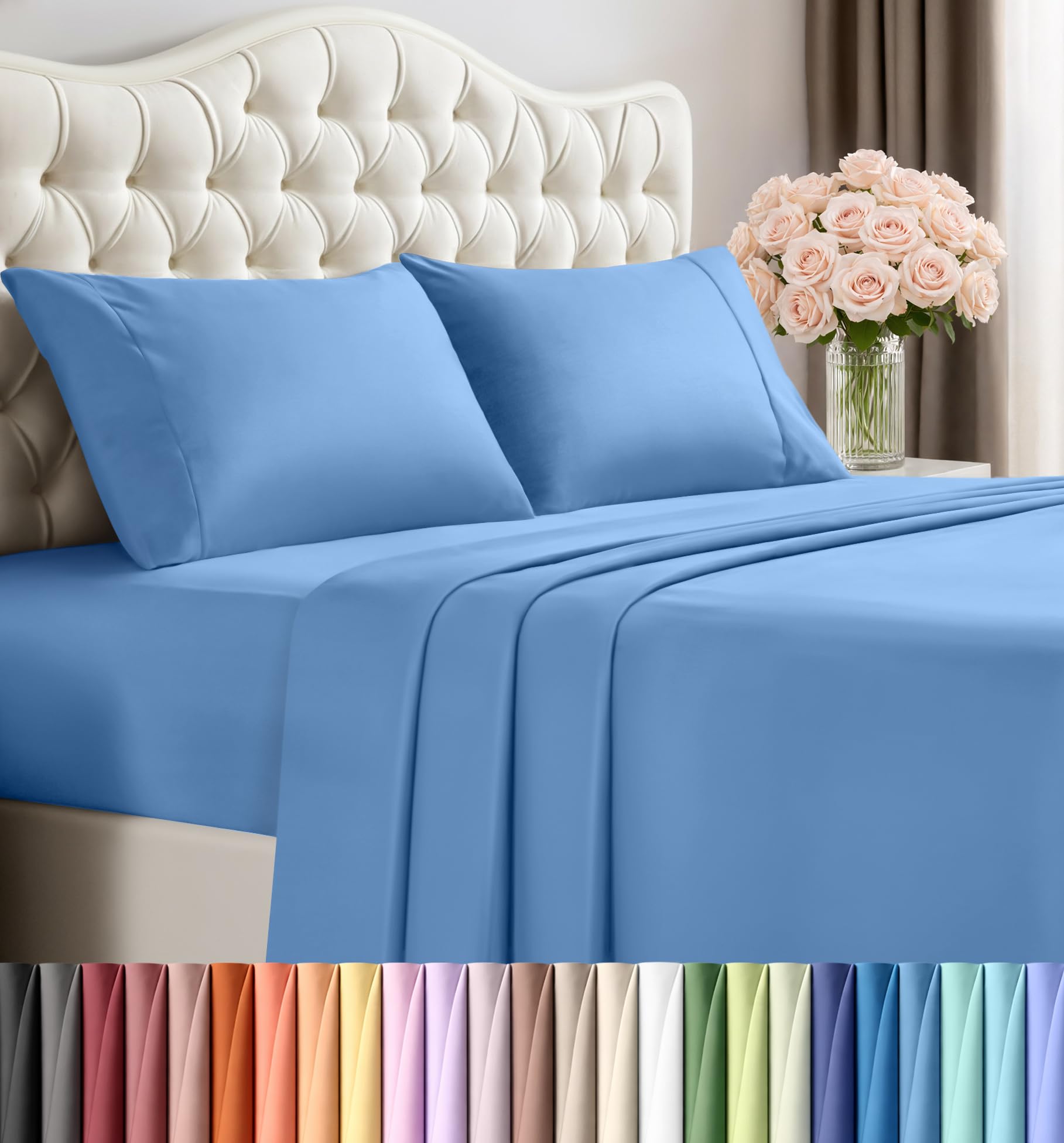 Utopia Bedding Queen Size Sheet Set – 4 Piece Bed Sheets, Soft and Breathable Microfiber, Includes 1 Fitted Sheet, 1 Flat Sheet and 2 Pillowcases – Oeko Tex (Coral)