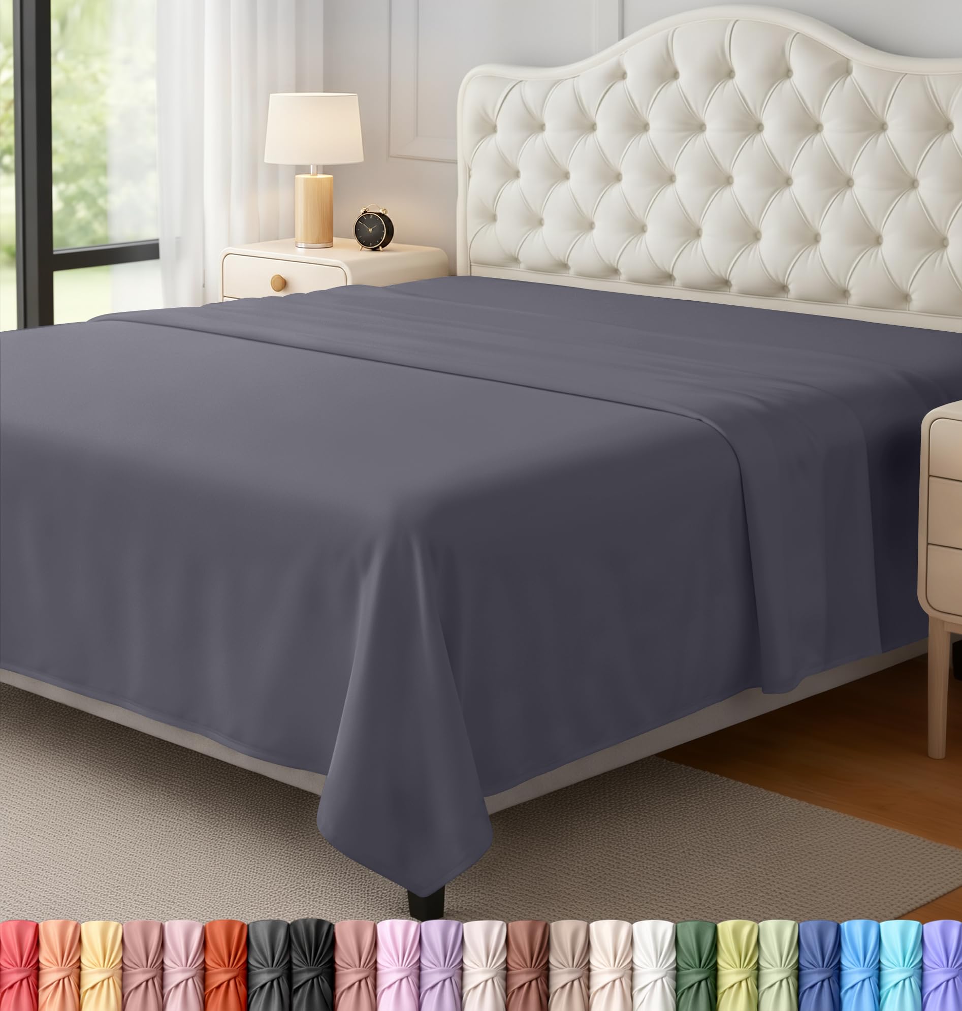 Utopia Bedding Flat Sheet - 1 Pack (Queen, Coral) - Soft Brushed Microfiber Fabric - Shrinkage & Fade Resistant Top Sheet - Easy Care Bed Sheet