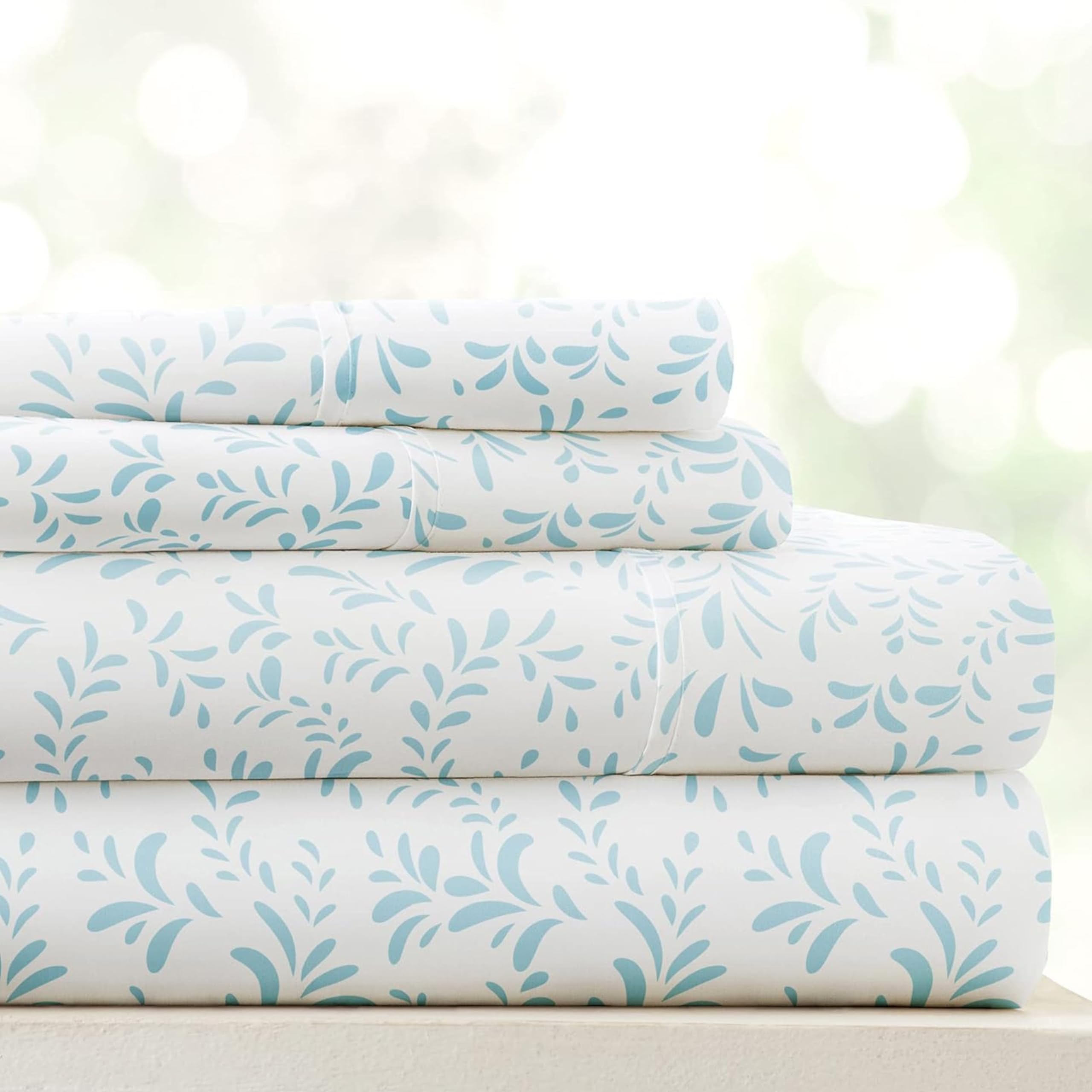 Linen Market 4 Piece Queen Sheet Set - Breathable, Double-Brushed Patterned Cooling Sheets – Oeko-TEX Certified Ultra Soft & Wrinkle-Free 16" Deep-Pocket Queen Sheets - Easy Care Soft Floral Pink