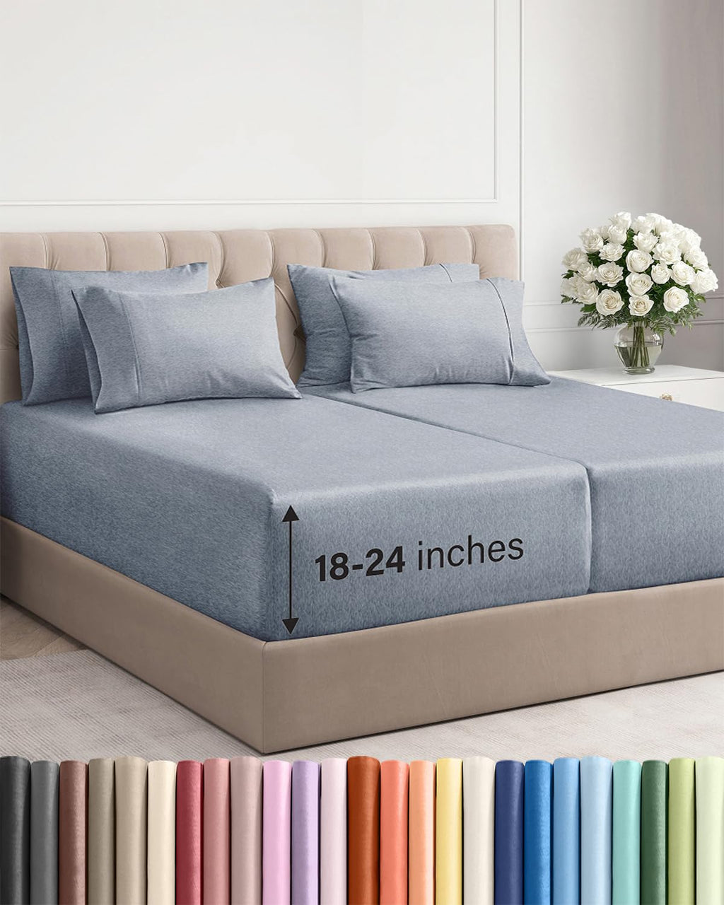 Extra Deep Queen Sheet Set - 6 Piece Breathable and Cooling Sheets - Hotel Luxury Bedding for Women, Men, Kids & Teens - Easy & Secure Fit - Soft, Wrinkle Free and Comfy - Extra Deep Pockets - Coral