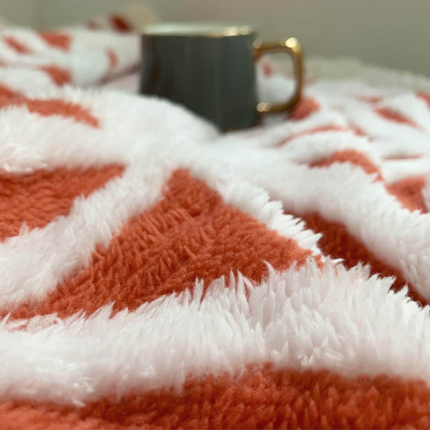 LOMAO Sherpa Fleece Blanket Fuzzy Soft Throw Blanket Dual Sided Blanket for Couch Sofa Bed (Coral, 51"x63")