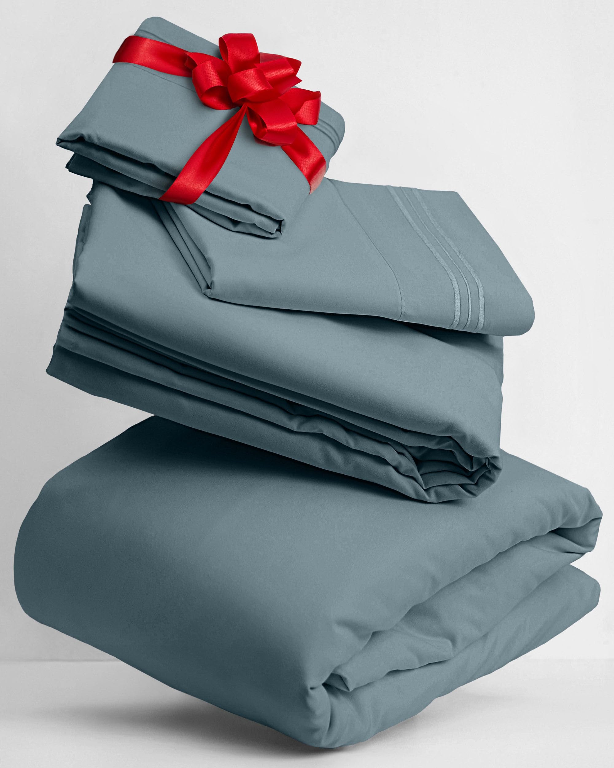 Mellanni Queen Sheets Set - 4 PC Iconic Collection Bedding - Hotel Luxury, Extra Soft, Cooling Bed Sheets - Wrinkle, Fade, Stain Resistant (Queen, White)