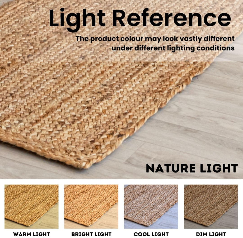 HOMEMONDE Handcrafted Woven Jute Runner Rug 2x8 ft - Rustic Natural Braided Area Rug - Farmhouse Indoor Eco Friendly Floor Rug for Kitchen, Hallway, Living Room, Bedroom