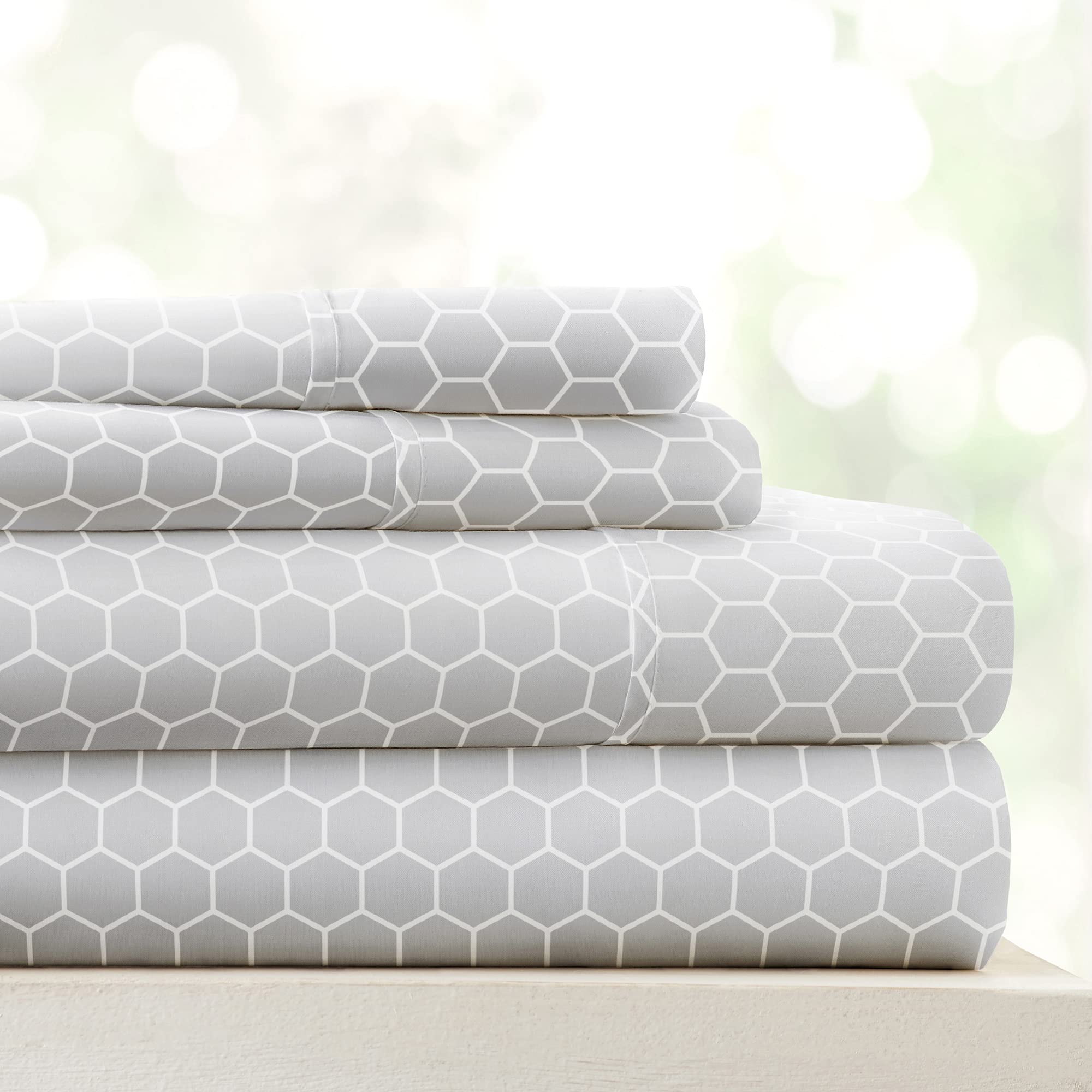 Linen Market 4 Piece Queen Sheet Set - Breathable, Double-Brushed Patterned Cooling Sheets – Oeko-TEX Certified Ultra Soft & Wrinkle-Free 16" Deep-Pocket Queen Sheets - Easy Care Soft Floral Pink