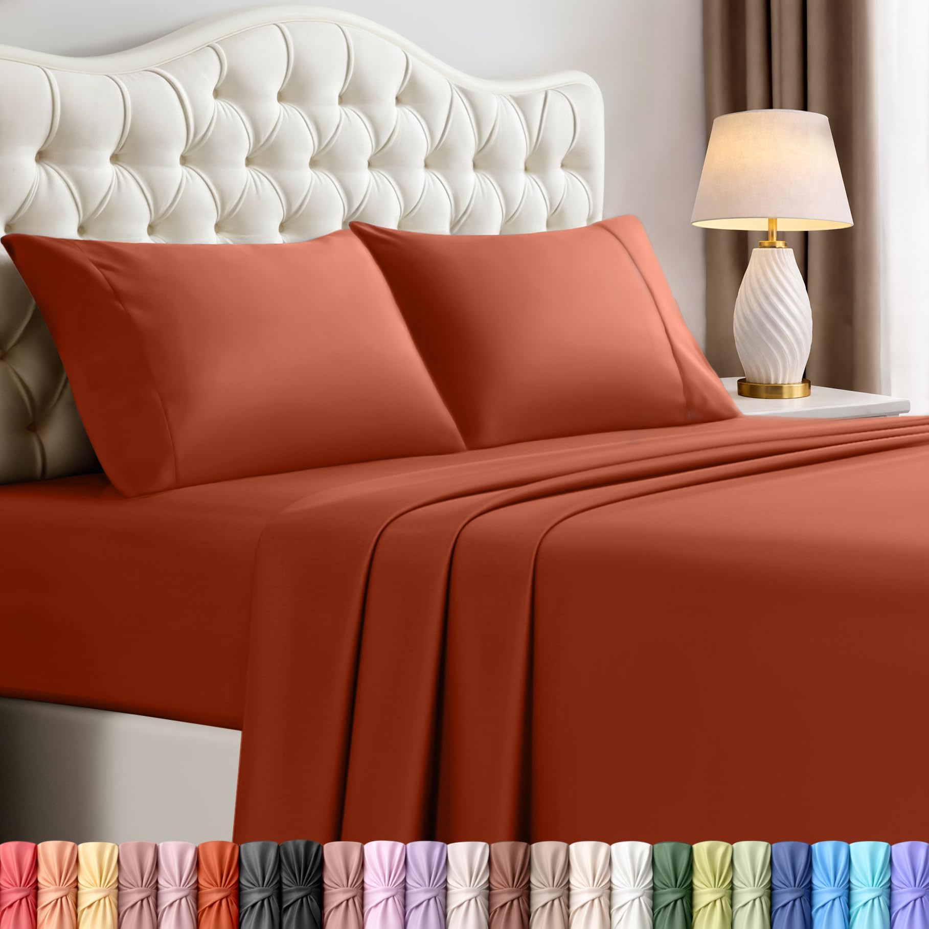 Utopia Bedding Queen Size Sheet Set – 4 Piece Bed Sheets, Soft and Breathable Microfiber, Includes 1 Fitted Sheet, 1 Flat Sheet and 2 Pillowcases – Oeko Tex (Coral)