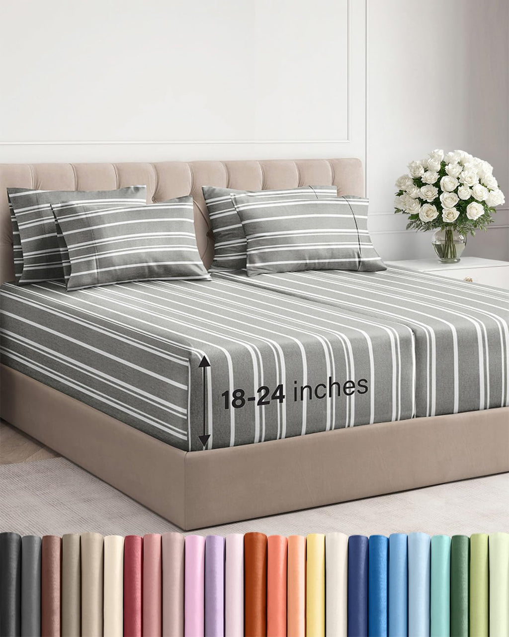 Extra Deep Queen Sheet Set - 6 Piece Breathable and Cooling Sheets - Hotel Luxury Bedding for Women, Men, Kids & Teens - Easy & Secure Fit - Soft, Wrinkle Free and Comfy - Extra Deep Pockets - Coral