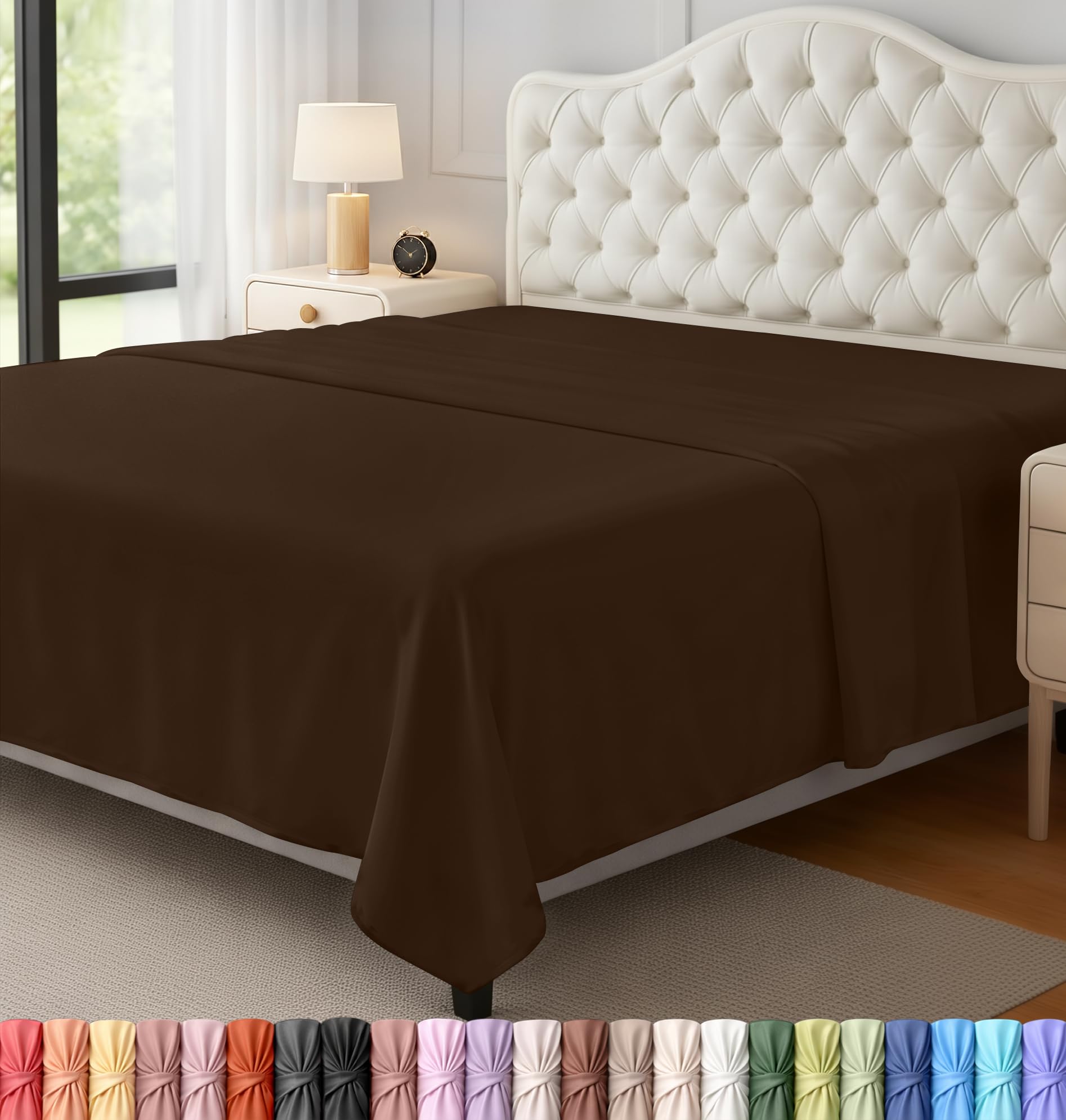 Utopia Bedding Flat Sheet - 1 Pack (Queen, Coral) - Soft Brushed Microfiber Fabric - Shrinkage & Fade Resistant Top Sheet - Easy Care Bed Sheet