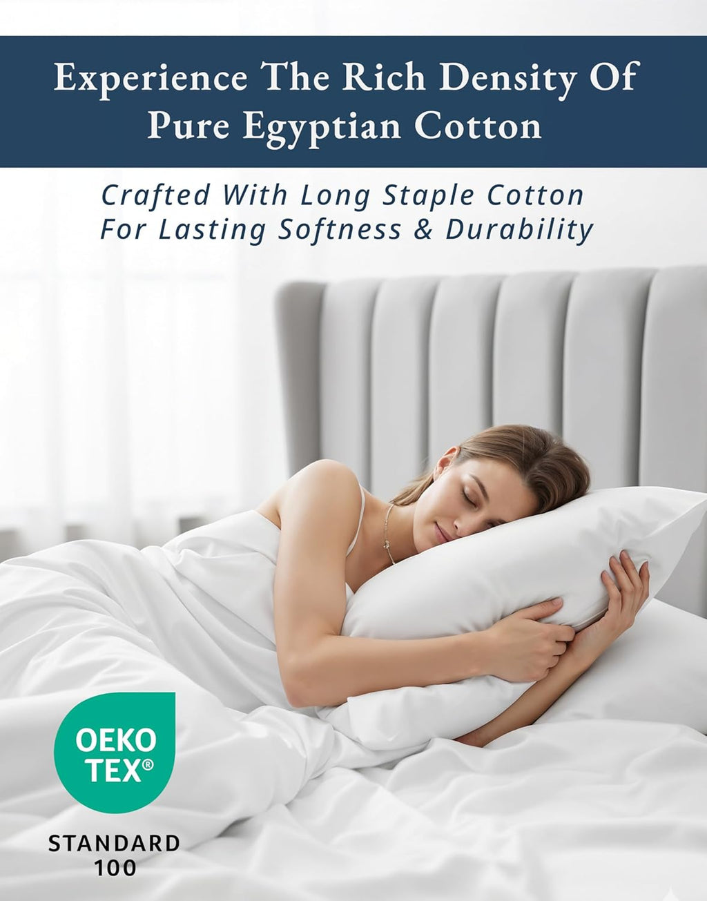 100% Egyptian Cotton Sheets Queen Size - Naturally Cooling & Breathable 4 Piece Silky Sateen Weave Queen Sheet Set, Ultra-Soft & Durable Hotel Luxury Sheets with 15" Snug Fit Deep Pockets - White