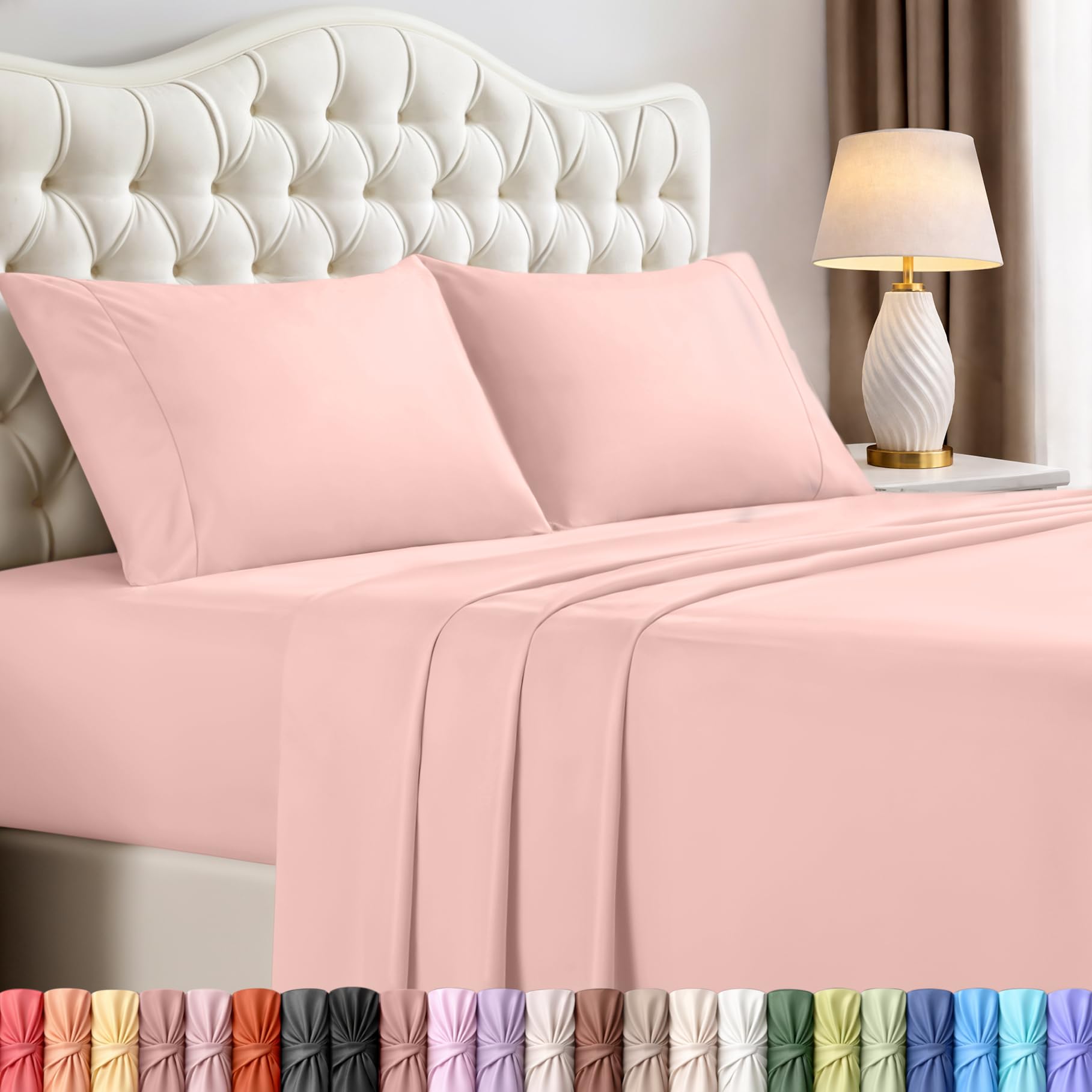 Utopia Bedding Queen Size Sheet Set – 4 Piece Bed Sheets, Soft and Breathable Microfiber, Includes 1 Fitted Sheet, 1 Flat Sheet and 2 Pillowcases – Oeko Tex (Coral)