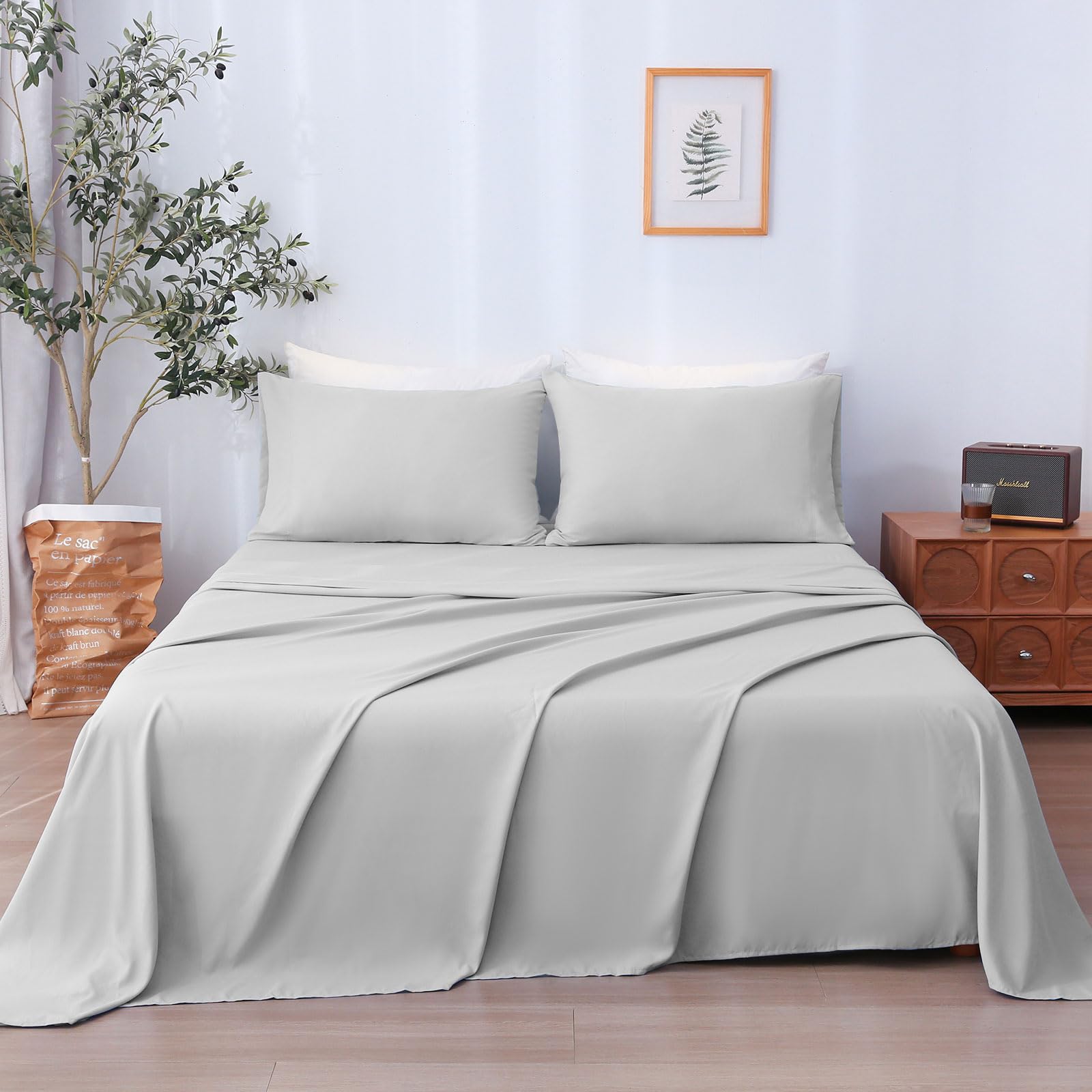 LONAVA Twin Sheet Set 3 Pieces,Peachy Coral Ultra Soft & Breathable Microbifer Sheets, 1600 Thread Count Hotel Luxury Oeko-Tex Bed Sheets, 14-16 Inch Deep Pocket Durable Wrinkle Free Sheets