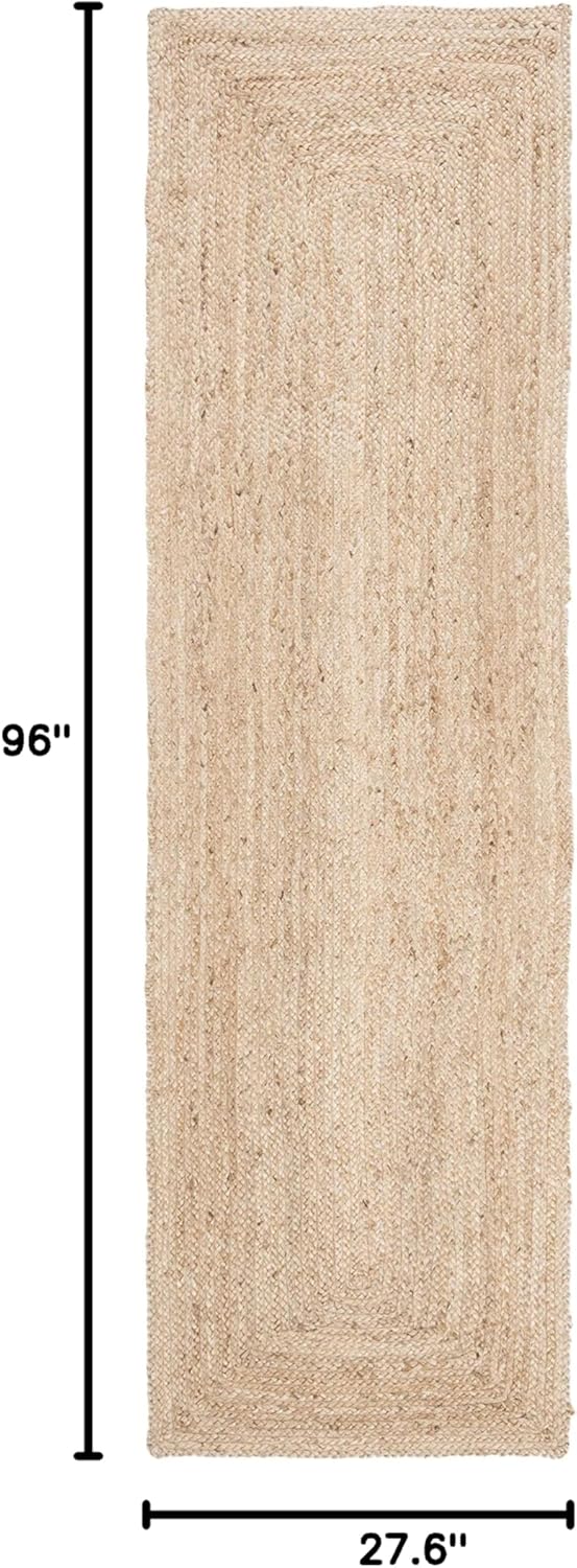 SAFAVIEH Cape Cod Collection Runner Rug - 2'3" x 8', Natural Brown, Handmade Braided Flat Weave Jute (CAP252A)