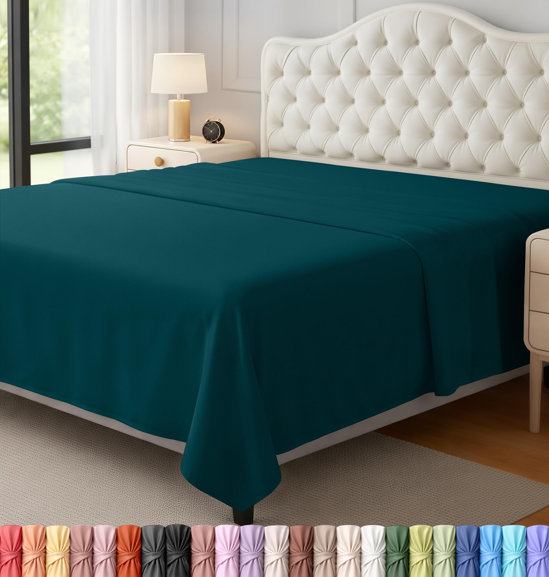 Utopia Bedding Flat Sheet - 1 Pack (Queen, Coral) - Soft Brushed Microfiber Fabric - Shrinkage & Fade Resistant Top Sheet - Easy Care Bed Sheet