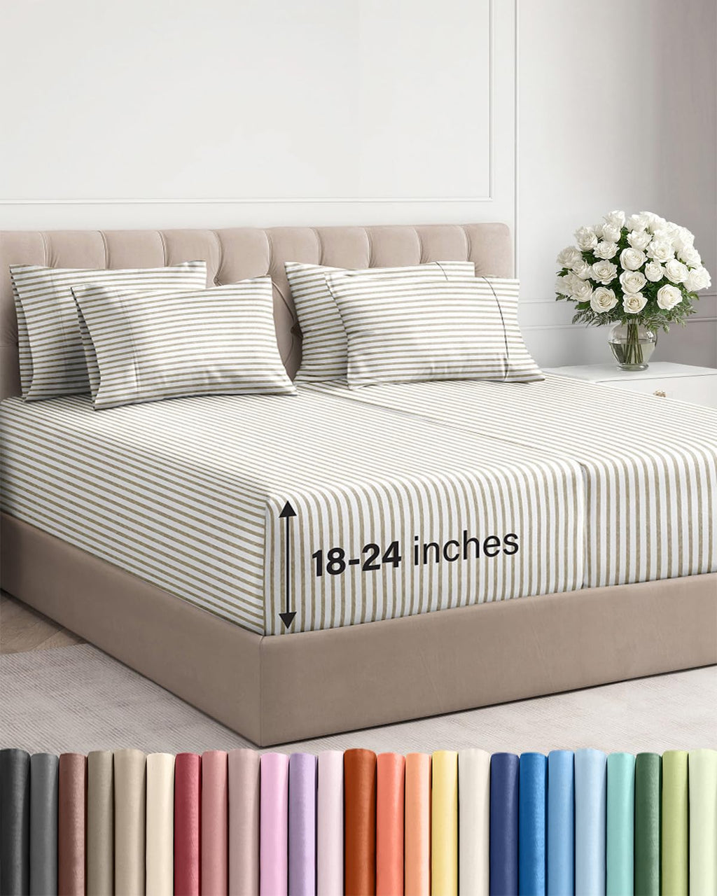 Extra Deep Queen Sheet Set - 6 Piece Breathable and Cooling Sheets - Hotel Luxury Bedding for Women, Men, Kids & Teens - Easy & Secure Fit - Soft, Wrinkle Free and Comfy - Extra Deep Pockets - Coral