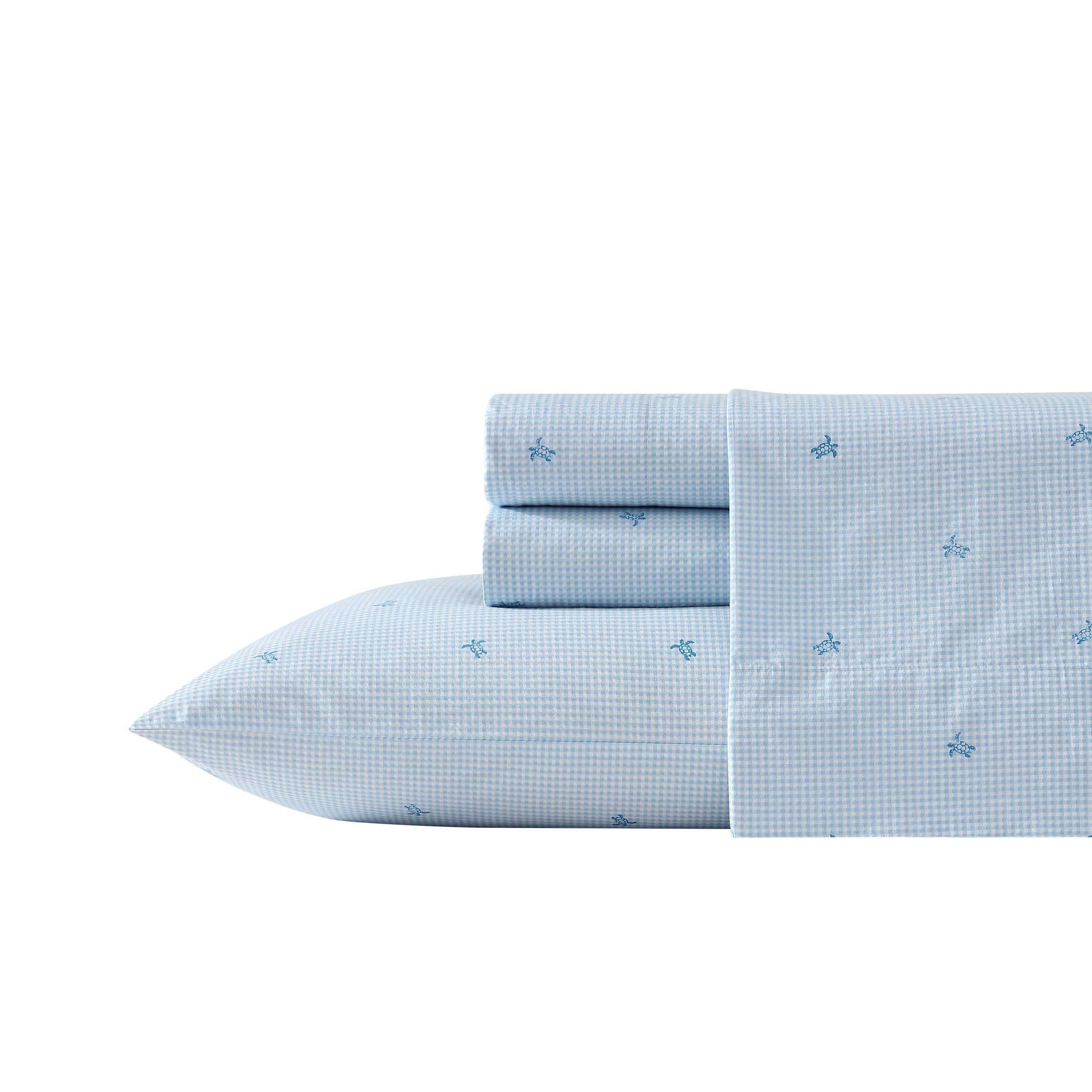 Laura Ashley - Queen Sheet Set, Crisp & Cool Sheets w/a Naturally Smooth Cotton Percale Feel, Deep Pocket, Bed Sheets with Matching Pillowcases & Fitted Sheet (Francesca Blue)