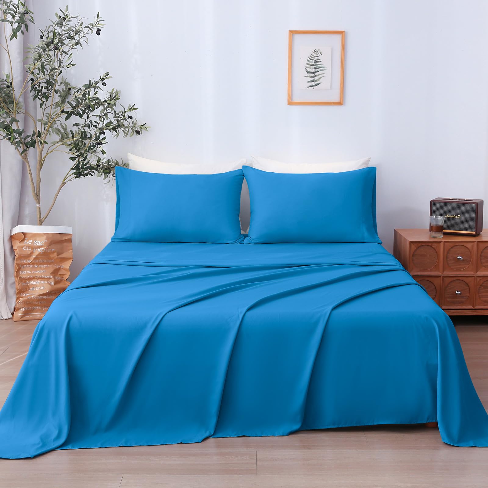 LONAVA Twin Sheet Set 3 Pieces,Peachy Coral Ultra Soft & Breathable Microbifer Sheets, 1600 Thread Count Hotel Luxury Oeko-Tex Bed Sheets, 14-16 Inch Deep Pocket Durable Wrinkle Free Sheets