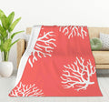 HGOD DESIGNS Beach Coral Fleece Throw Blanket Soft Cozy Coral Fuzzy Blanket Caring for Women & Adults Ocean Coral Pink Branch Reef Nature Red White Plush Microfiber Blanket 40"x50"