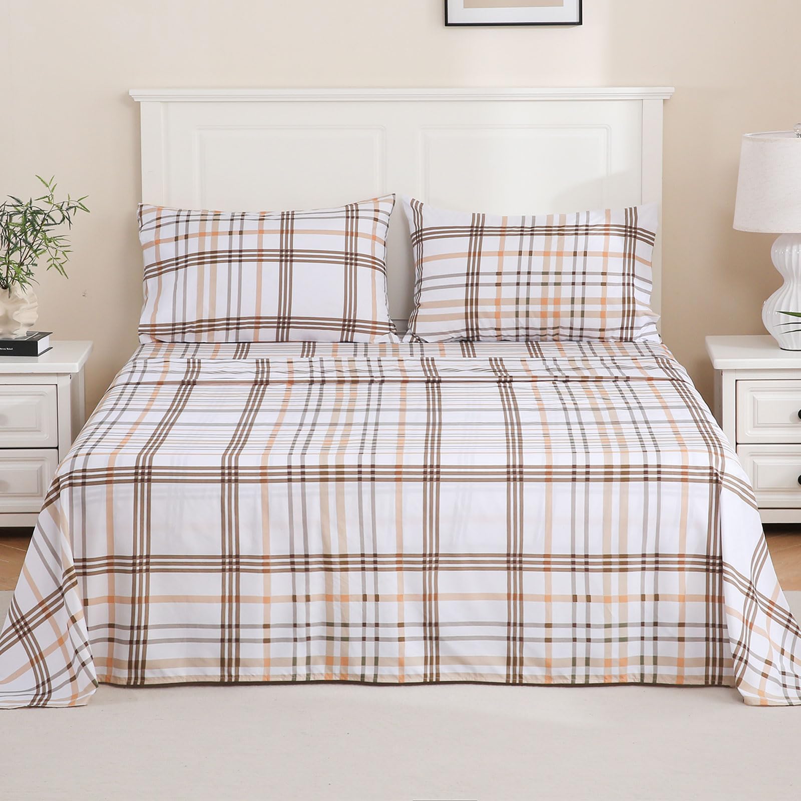 LONAVA Twin Sheet Set 3 Pieces,Peachy Coral Ultra Soft & Breathable Microbifer Sheets, 1600 Thread Count Hotel Luxury Oeko-Tex Bed Sheets, 14-16 Inch Deep Pocket Durable Wrinkle Free Sheets