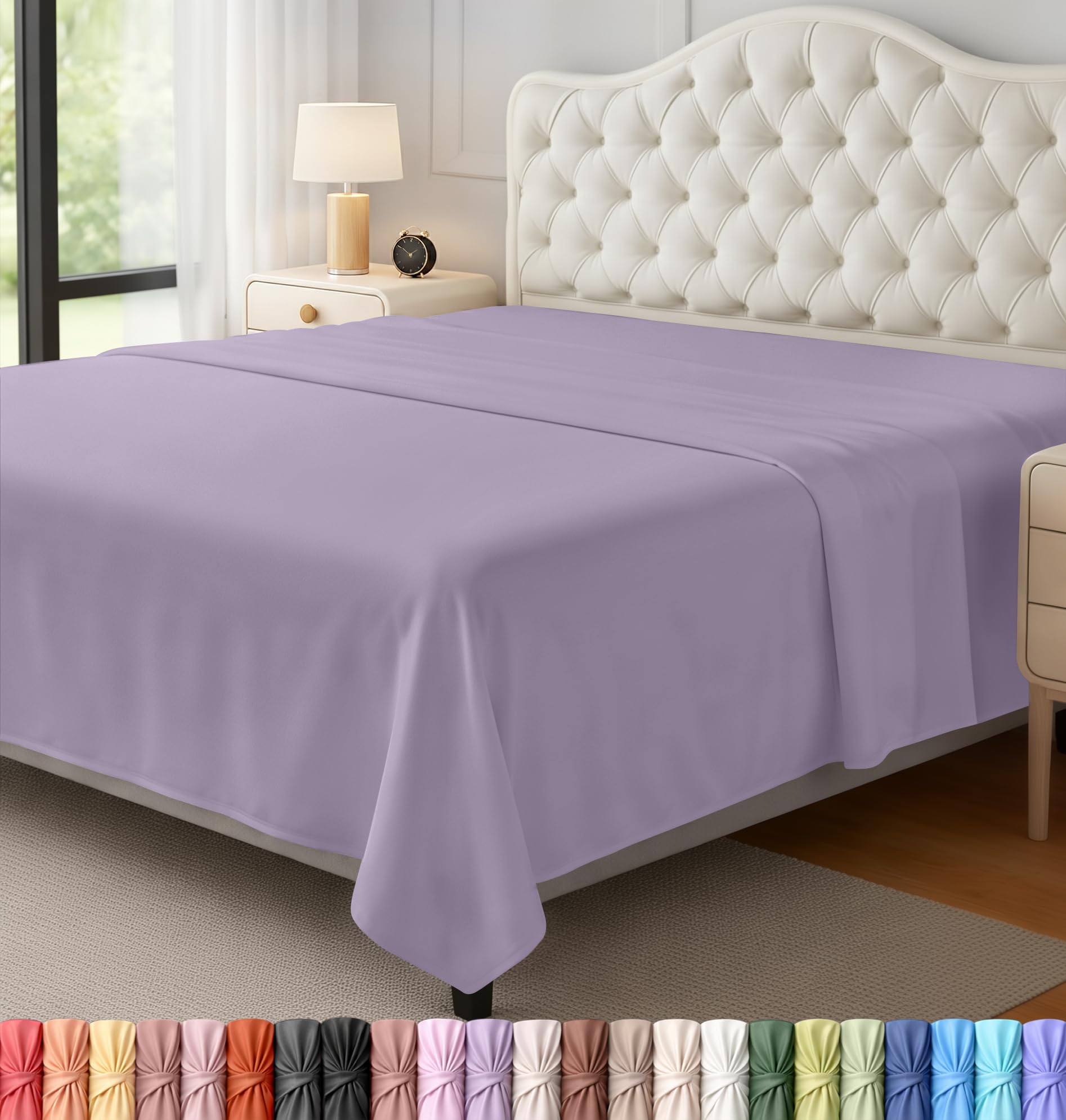 Utopia Bedding Flat Sheet - 1 Pack (Queen, Coral) - Soft Brushed Microfiber Fabric - Shrinkage & Fade Resistant Top Sheet - Easy Care Bed Sheet