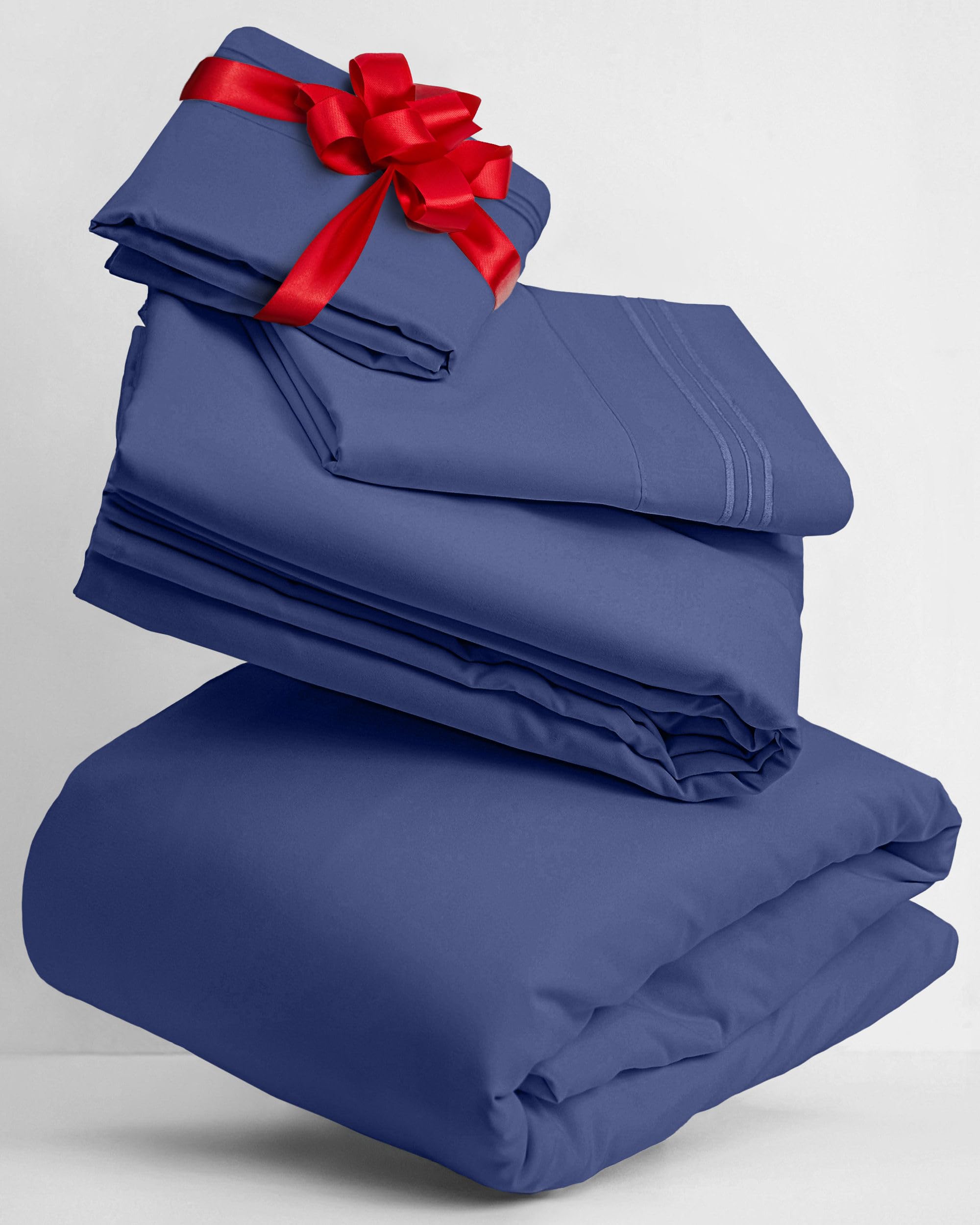 Mellanni Queen Sheets Set - 4 PC Iconic Collection Bedding - Hotel Luxury, Extra Soft, Cooling Bed Sheets - Wrinkle, Fade, Stain Resistant (Queen, White)