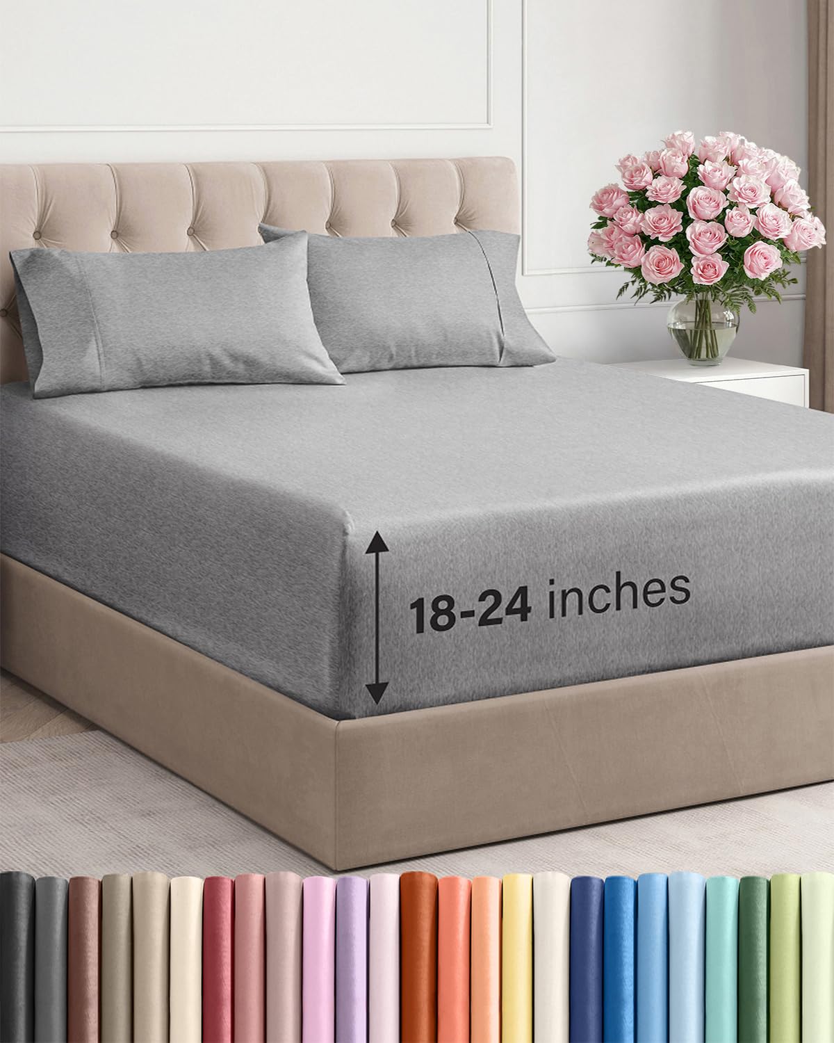 Extra Deep Queen Sheet Set - 6 Piece Breathable and Cooling Sheets - Hotel Luxury Bedding for Women, Men, Kids & Teens - Easy & Secure Fit - Soft, Wrinkle Free and Comfy - Extra Deep Pockets - Coral