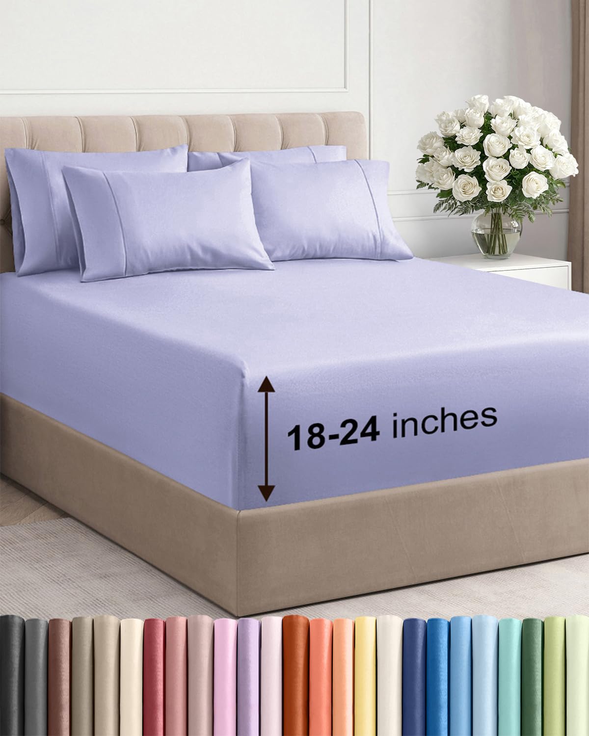Extra Deep Queen Sheet Set - 6 Piece Breathable and Cooling Sheets - Hotel Luxury Bedding for Women, Men, Kids & Teens - Easy & Secure Fit - Soft, Wrinkle Free and Comfy - Extra Deep Pockets - Coral