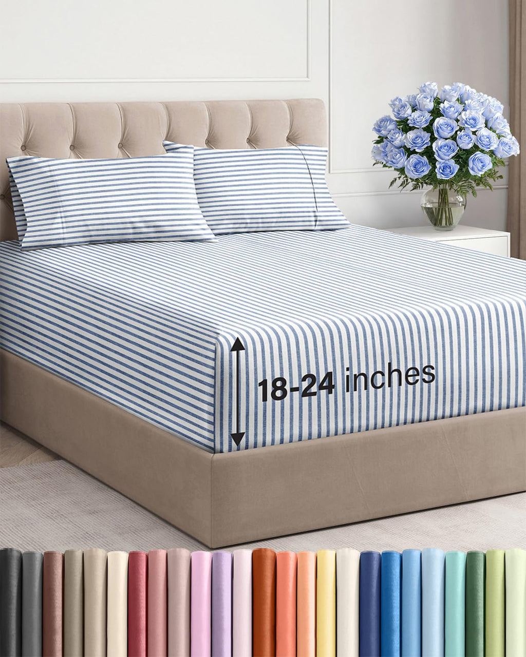 Extra Deep Queen Sheet Set - 6 Piece Breathable and Cooling Sheets - Hotel Luxury Bedding for Women, Men, Kids & Teens - Easy & Secure Fit - Soft, Wrinkle Free and Comfy - Extra Deep Pockets - Coral
