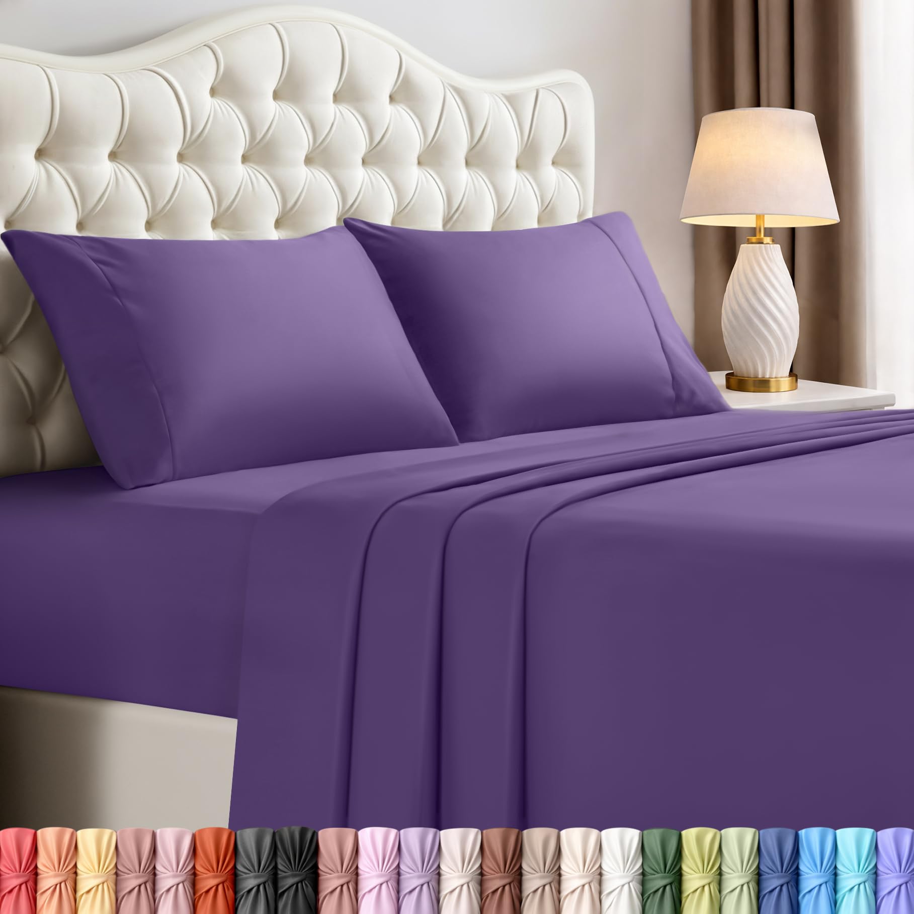 Utopia Bedding Queen Size Sheet Set – 4 Piece Bed Sheets, Soft and Breathable Microfiber, Includes 1 Fitted Sheet, 1 Flat Sheet and 2 Pillowcases – Oeko Tex (Coral)