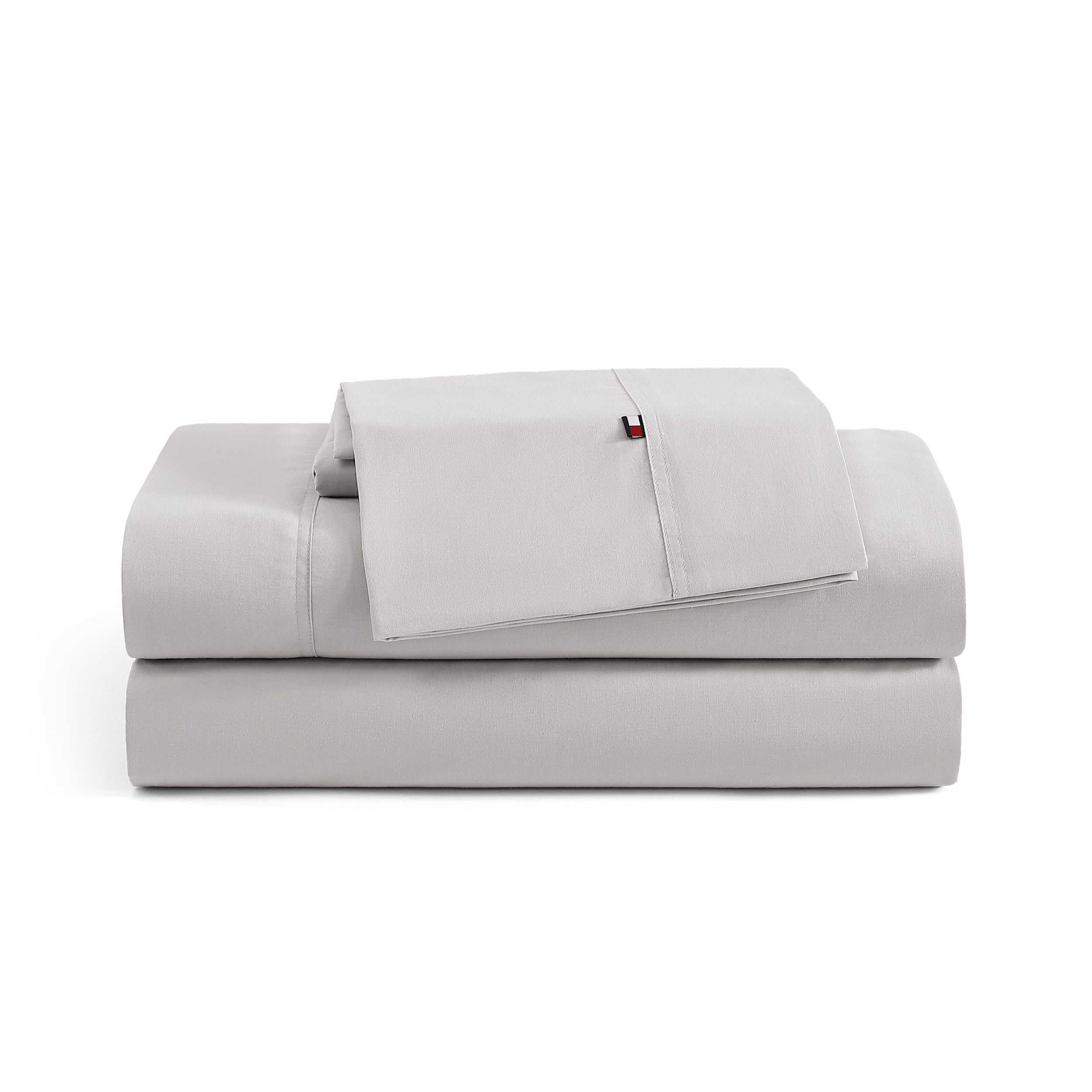 Tommy Hilfiger - Queen Bed Sheets, Crisp & Cool Cotton Percale Bedding with Matching Pillowcases, Lightweight Bed Set, Oeko-Tex Certified (Effortless Stripe Beige)