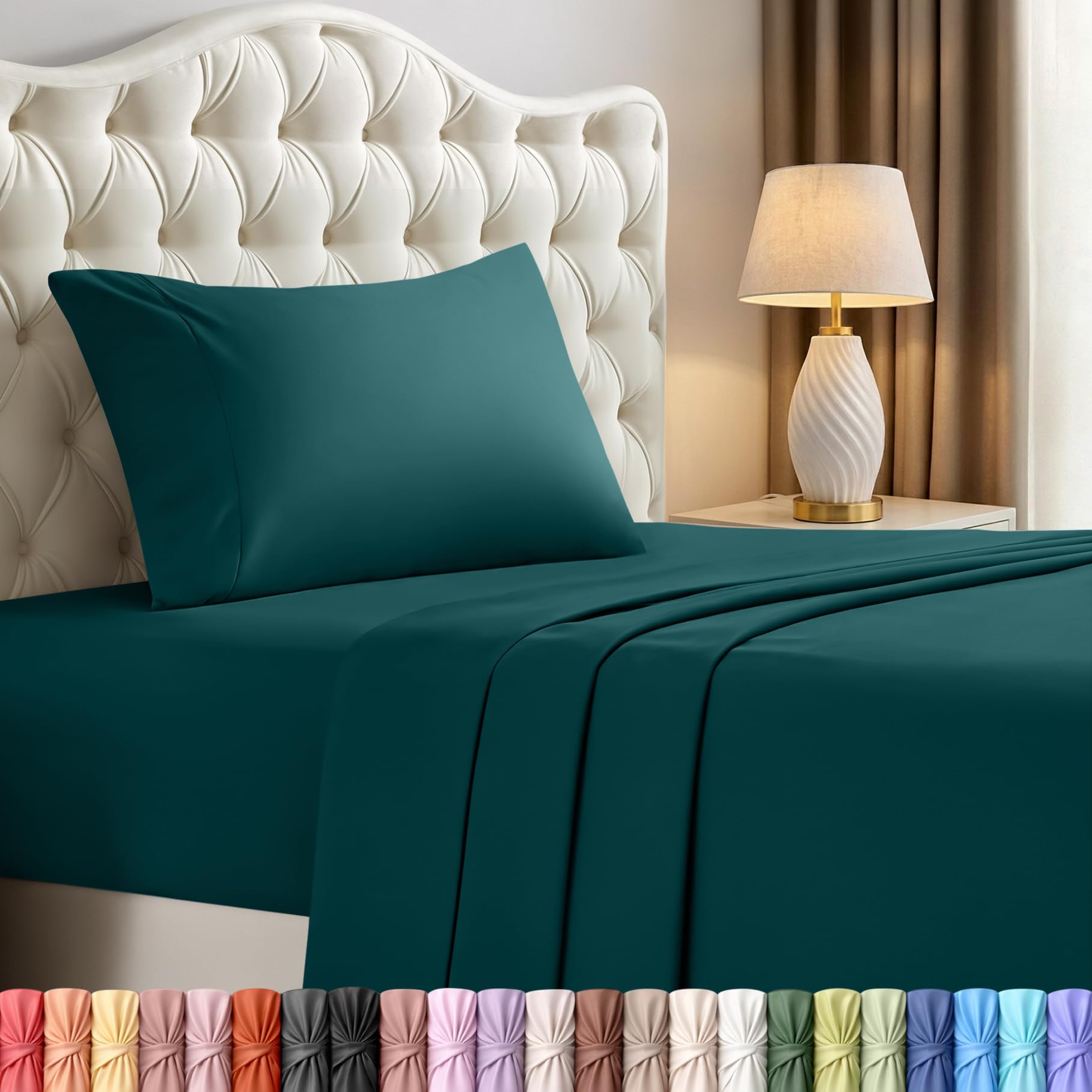 Utopia Bedding Queen Size Sheet Set – 4 Piece Bed Sheets, Soft and Breathable Microfiber, Includes 1 Fitted Sheet, 1 Flat Sheet and 2 Pillowcases – Oeko Tex (Coral)