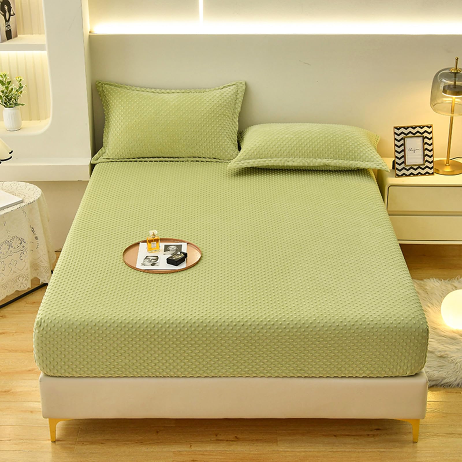 ZIQINPSQ Coral Velvet Fitted Sheet-Thickened Cold-Resistant and Warm Bed Sheets-Soft Velvet Fleece Fitted Sheets with-Elastic All Around. (Orange, Twin XL)