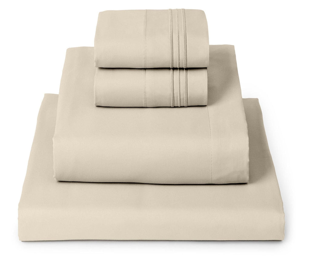 Mellanni Queen Sheets Set - 4 PC Iconic Collection Bedding - Hotel Luxury, Extra Soft, Cooling Bed Sheets - Wrinkle, Fade, Stain Resistant (Queen, White)