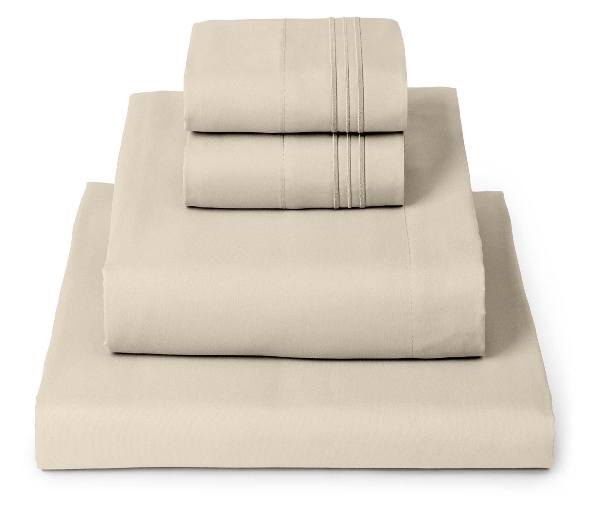 Mellanni Queen Sheets Set - 4 PC Iconic Collection Bedding - Hotel Luxury, Extra Soft, Cooling Bed Sheets - Wrinkle, Fade, Stain Resistant (Queen, White)