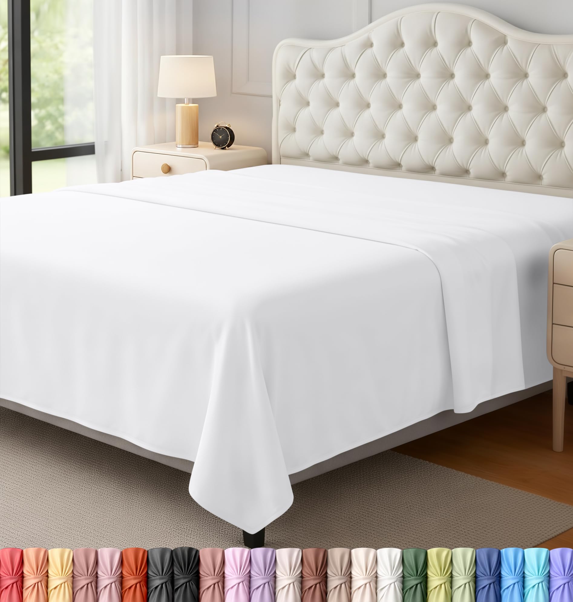 Utopia Bedding Flat Sheet - 1 Pack (Queen, Coral) - Soft Brushed Microfiber Fabric - Shrinkage & Fade Resistant Top Sheet - Easy Care Bed Sheet