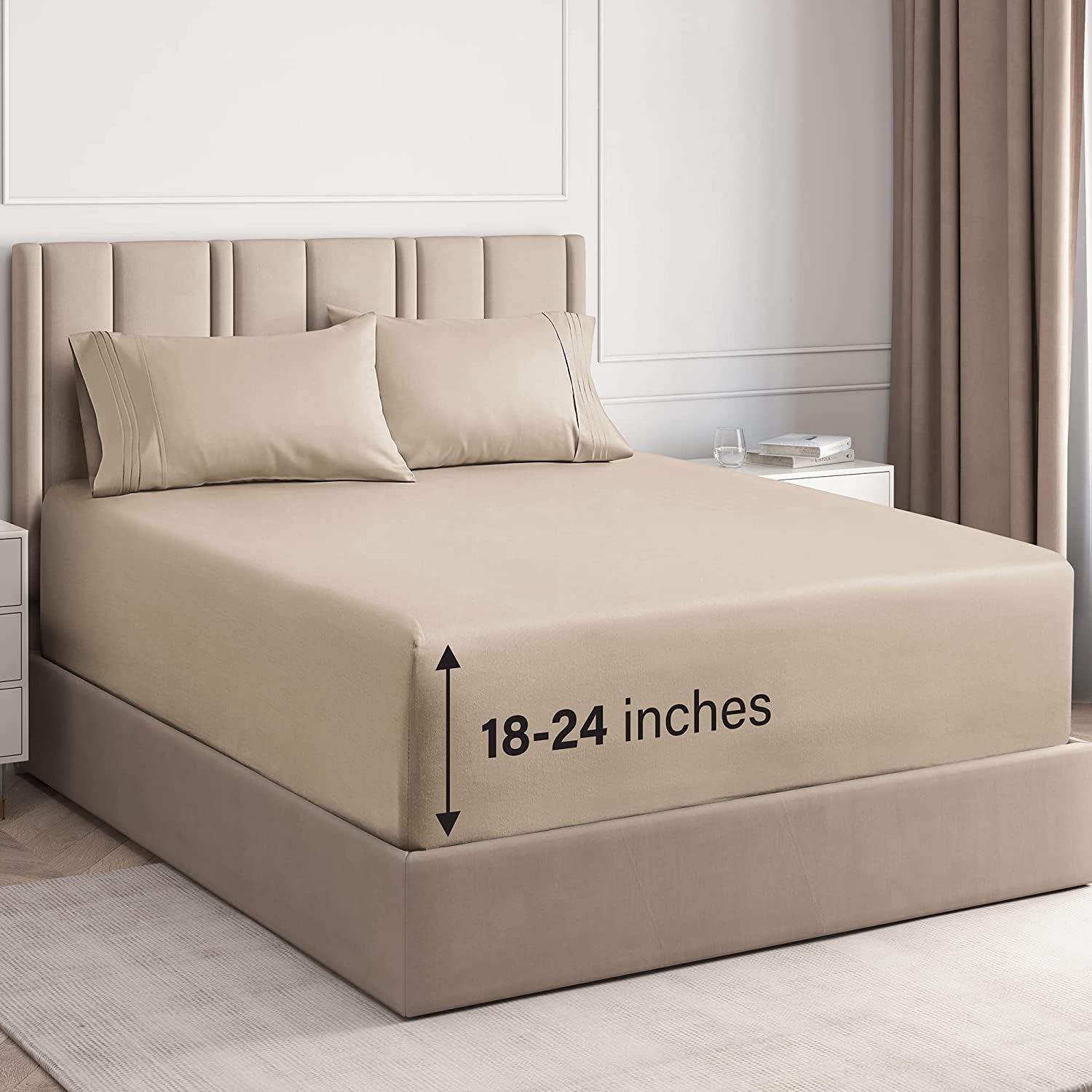 Extra Deep Queen Sheet Set - 6 Piece Breathable and Cooling Sheets - Hotel Luxury Bedding for Women, Men, Kids & Teens - Easy & Secure Fit - Soft, Wrinkle Free and Comfy - Extra Deep Pockets - Coral