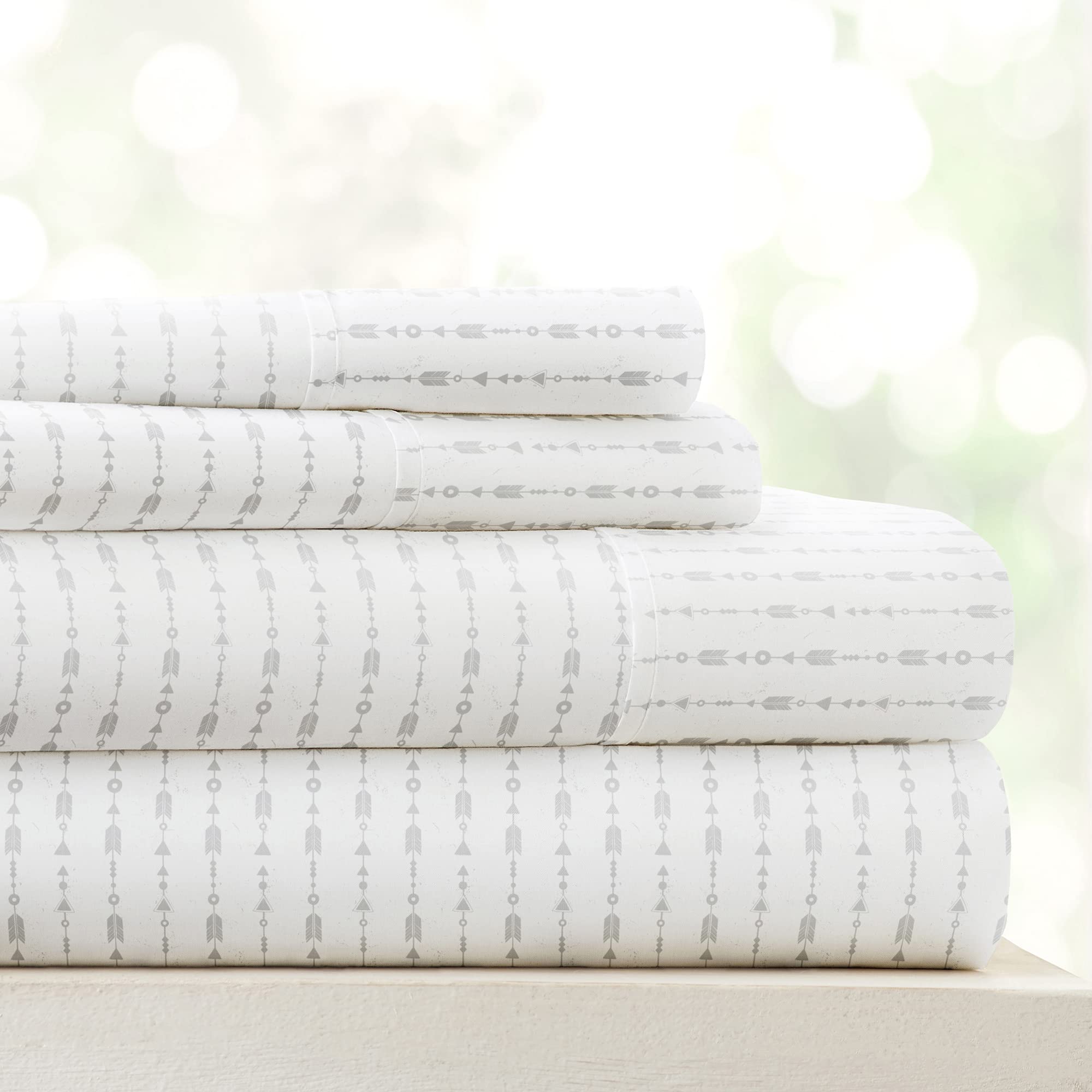 Linen Market 4 Piece Queen Sheet Set - Breathable, Double-Brushed Patterned Cooling Sheets – Oeko-TEX Certified Ultra Soft & Wrinkle-Free 16" Deep-Pocket Queen Sheets - Easy Care Soft Floral Pink