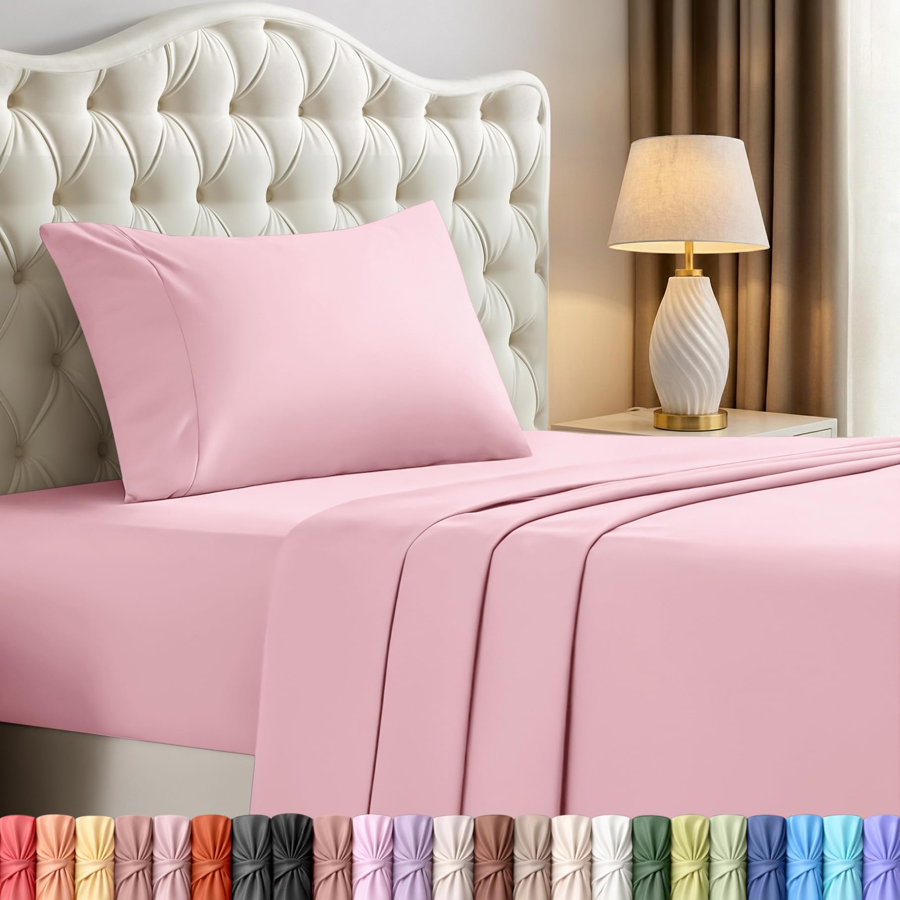 Utopia Bedding Queen Size Sheet Set – 4 Piece Bed Sheets, Soft and Breathable Microfiber, Includes 1 Fitted Sheet, 1 Flat Sheet and 2 Pillowcases – Oeko Tex (Coral)