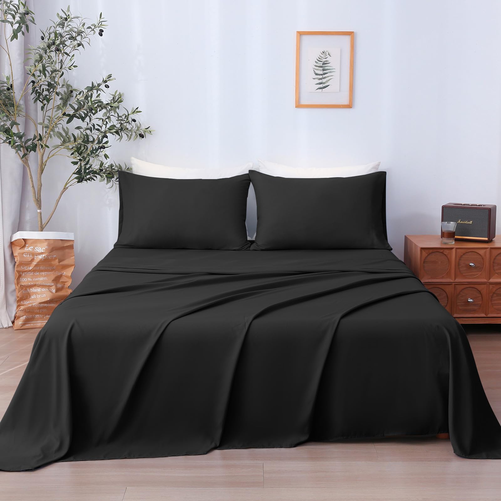 LONAVA Twin Sheet Set 3 Pieces,Peachy Coral Ultra Soft & Breathable Microbifer Sheets, 1600 Thread Count Hotel Luxury Oeko-Tex Bed Sheets, 14-16 Inch Deep Pocket Durable Wrinkle Free Sheets