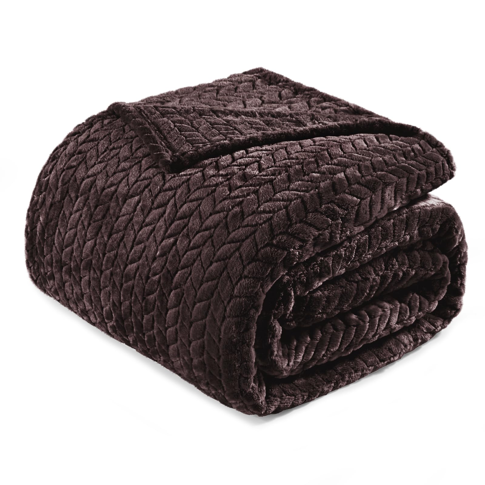 Exclusivo Mezcla Fleece Throw Blanket for Couch Sofa Bedroom, Soft Fuzzy Plush Warm Lightweight Jacquard Flannel Throws for Women, 50x70 Inches, Pink